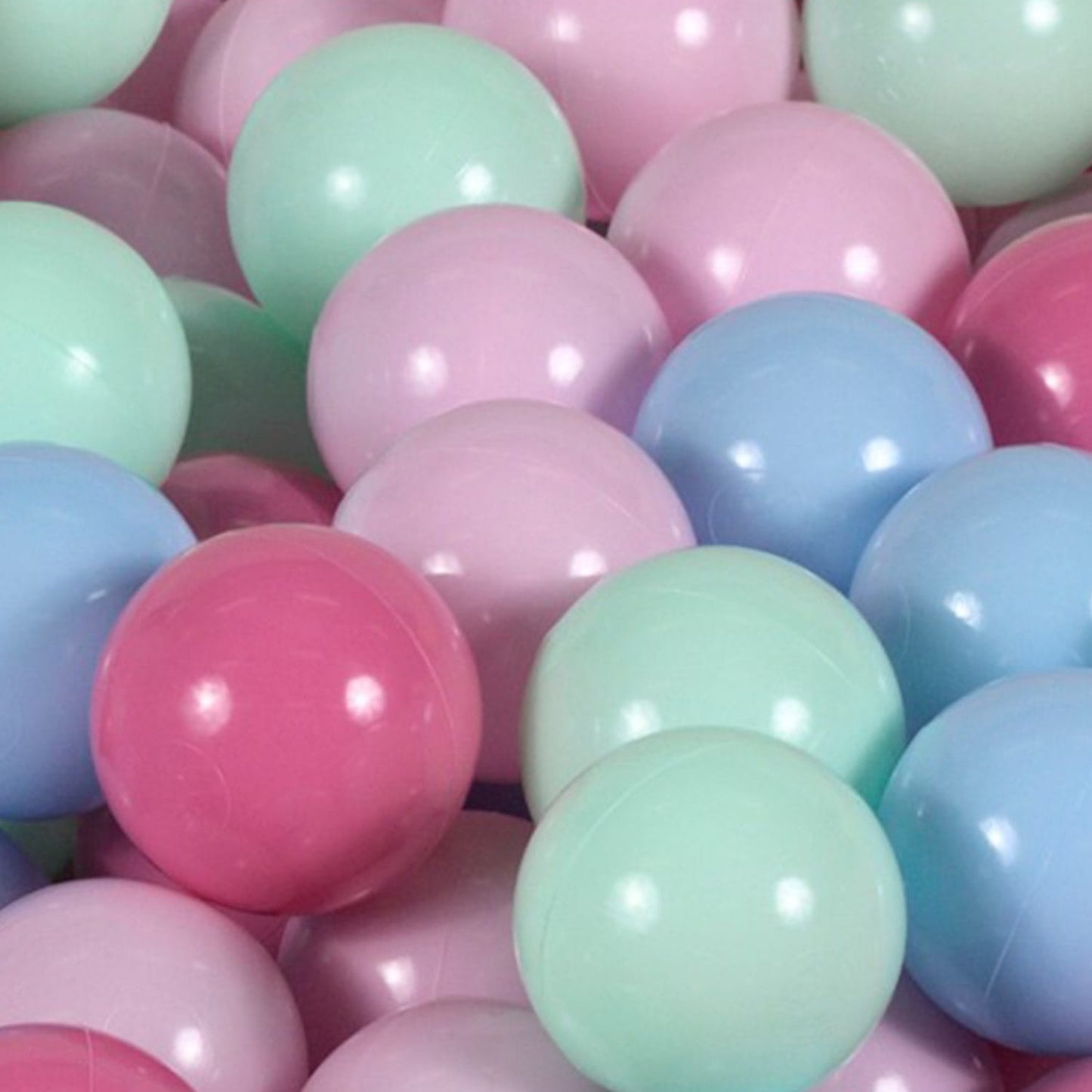 Round ball pit with 200 balls, 90x30cm, light pink, velvet