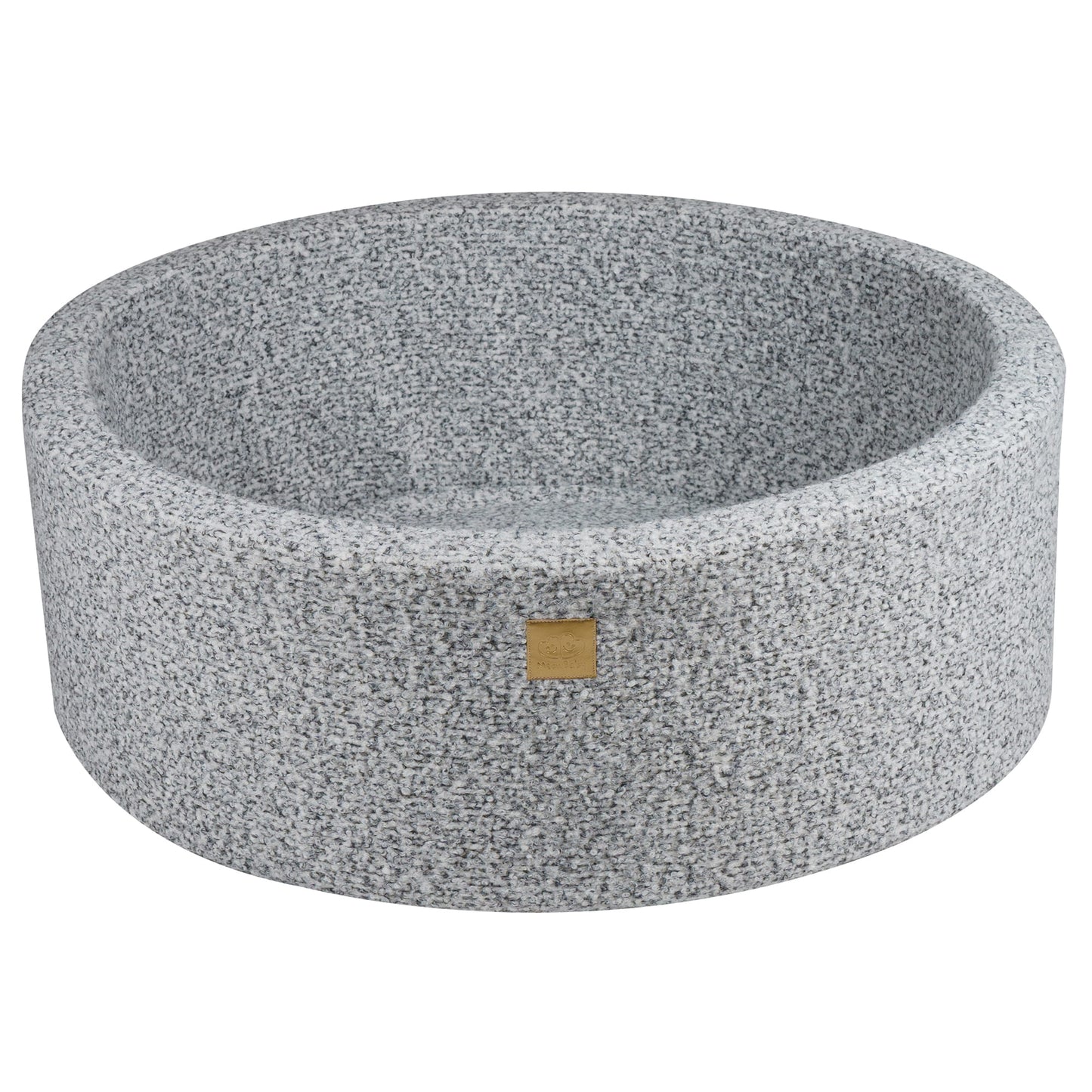 Round ball pit without balls, 90x30cm, Marled Grey, Boucle