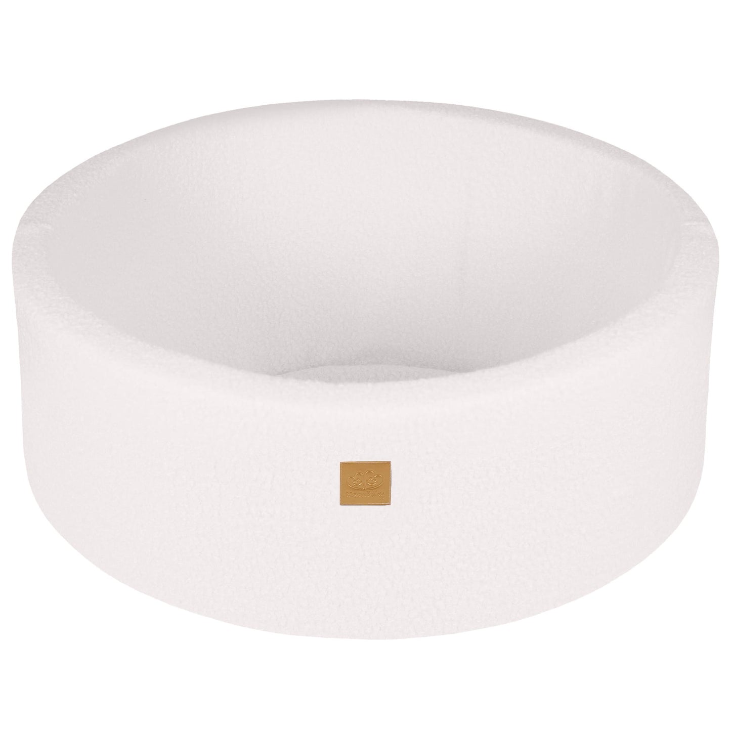 Round ball pit without balls, 90x30cm, White, Boucle