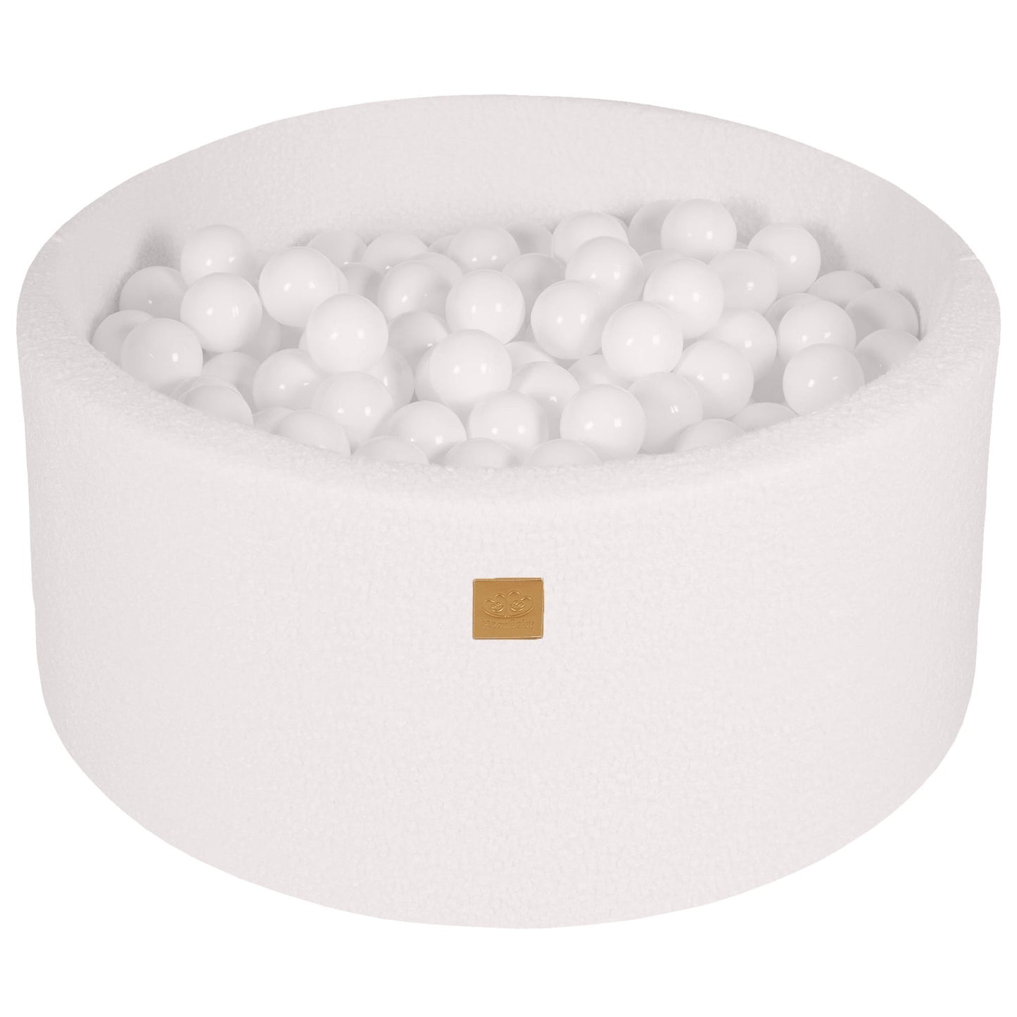 Round ball pit with 300 balls, 90x40cm, White, Boucle