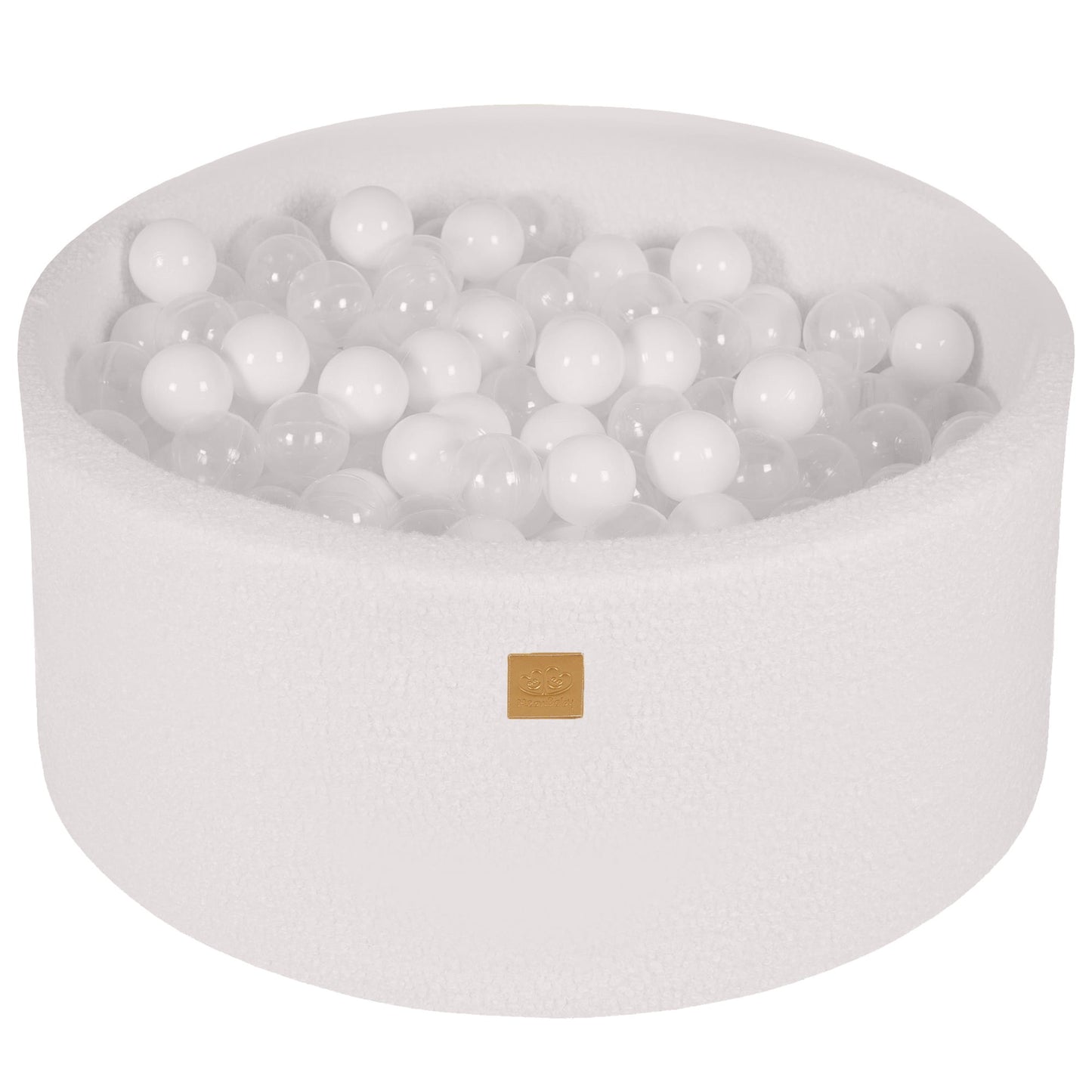 Round ball pit with 300 balls, 90x40cm, White, Boucle