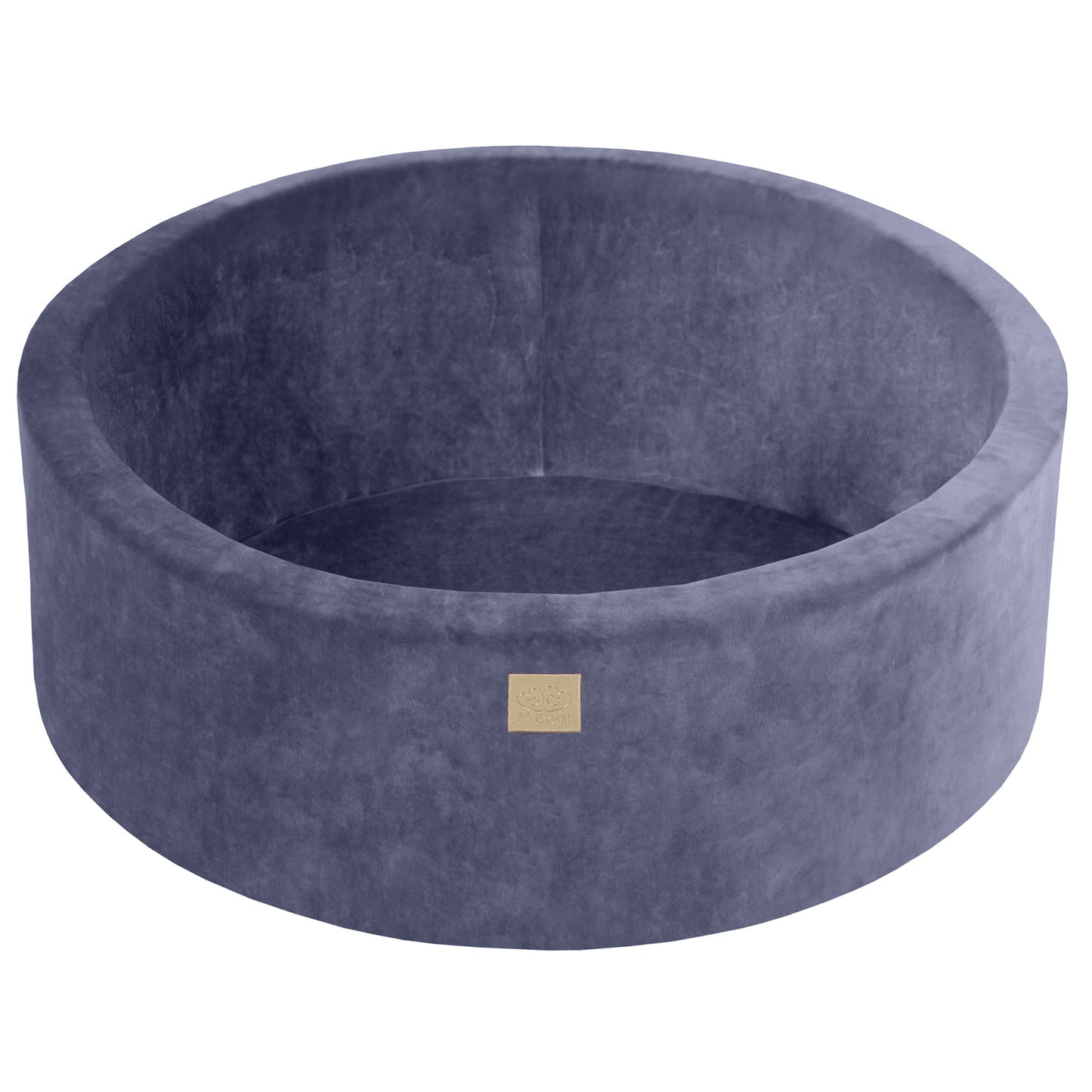 Round ball pit without balls, 90x30cm, Grey-blue, Velvet