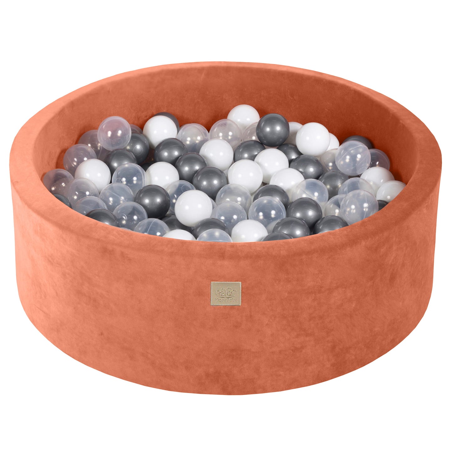 Round ball pit with 200 balls, 90x30cm, Marsala Red, Velvet