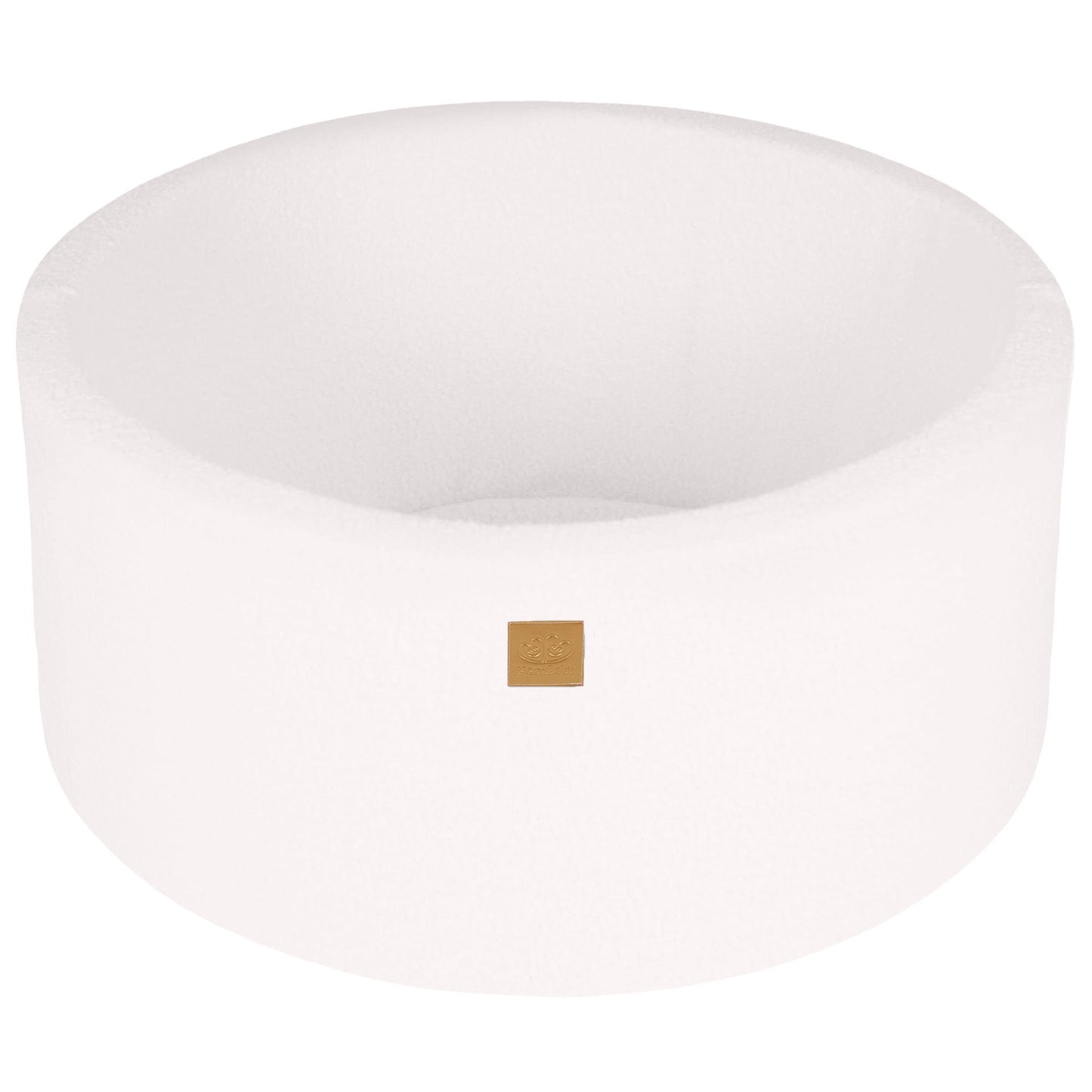 Round ball pit without balls, 90x40cm, White, Boucle