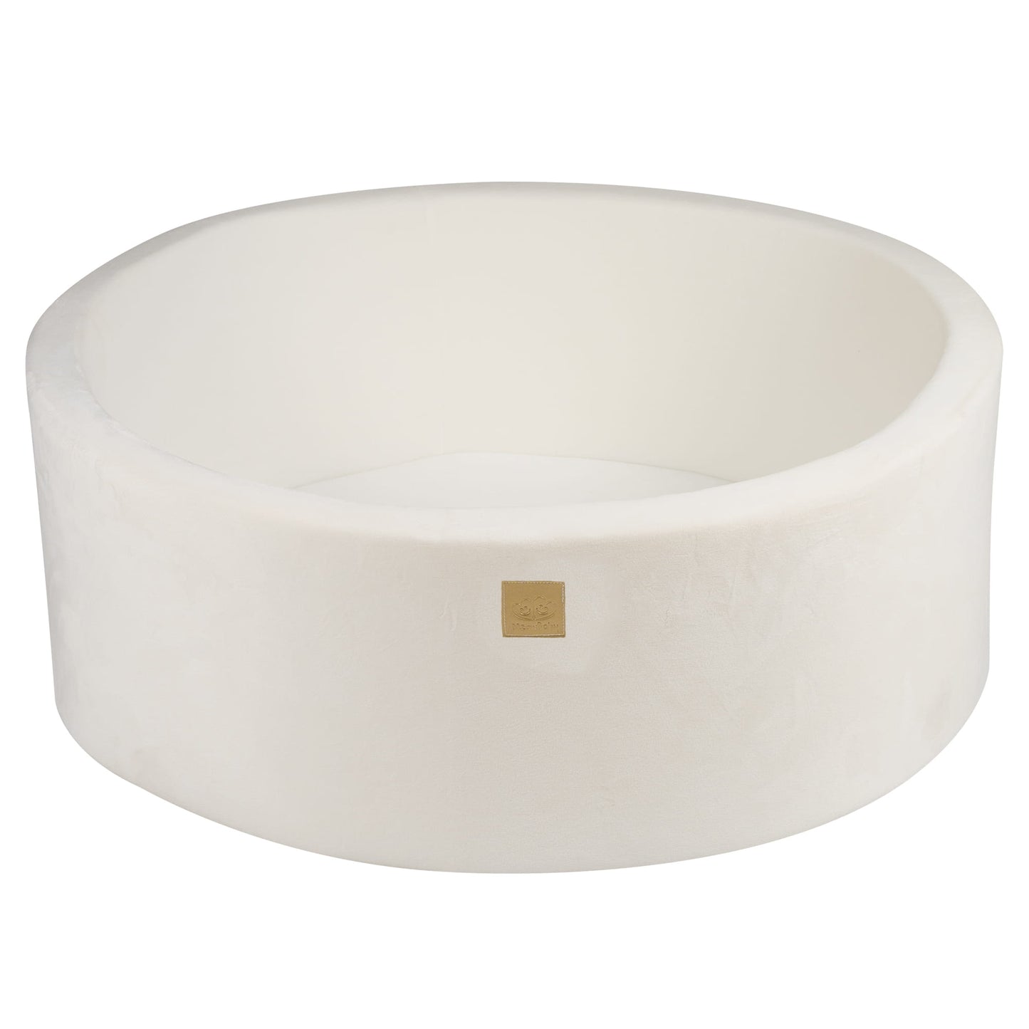 Round ball pit without balls, 90x30cm, White, Super soft velvet