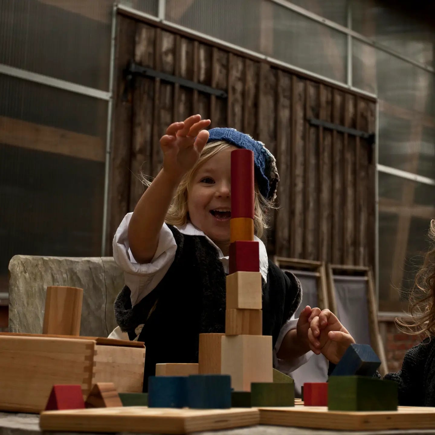 Wooden blocks in tray - 30 pieces Rainbow