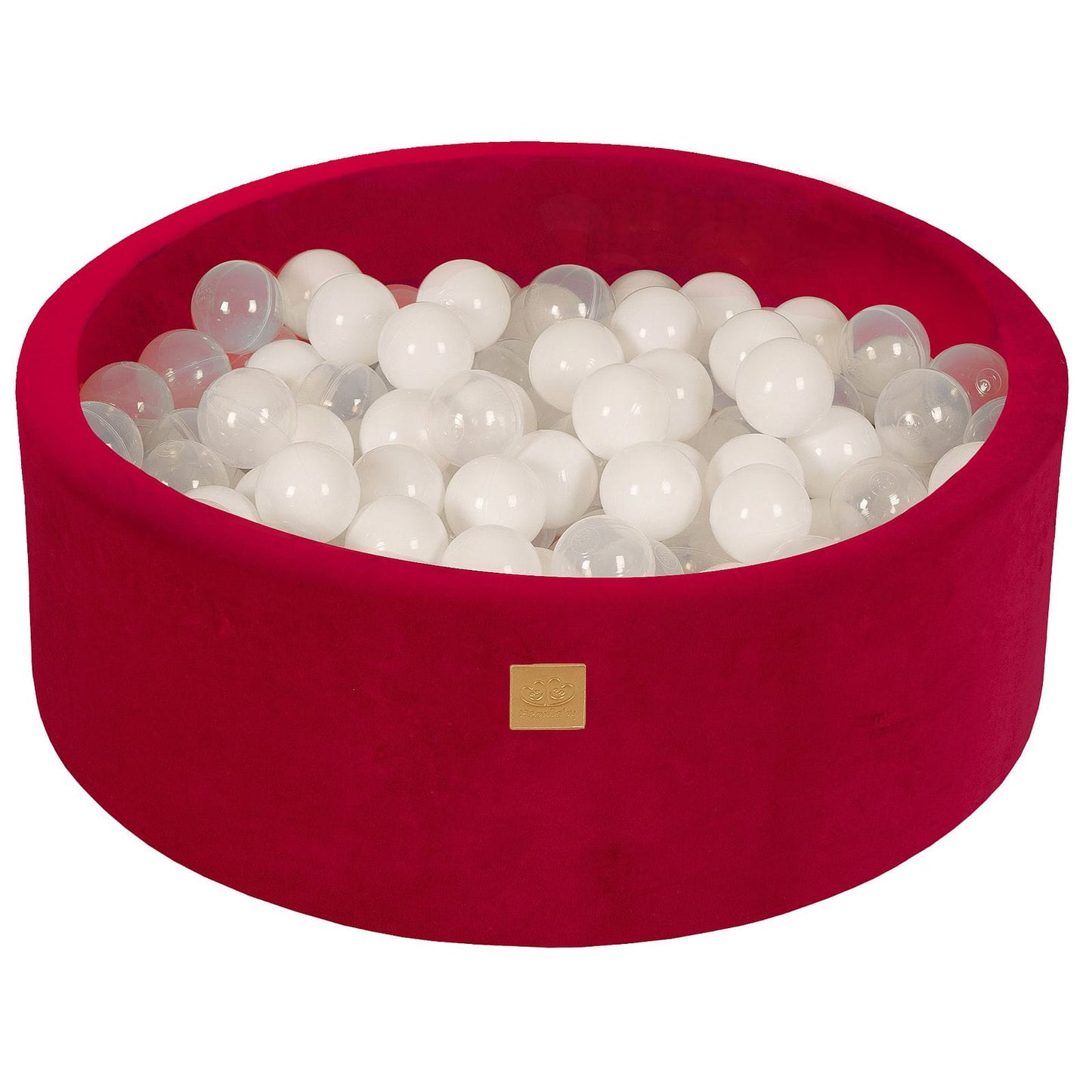 Ronde ballenbak met 200 ballen, 90x30cm, Magenta, Fluweel