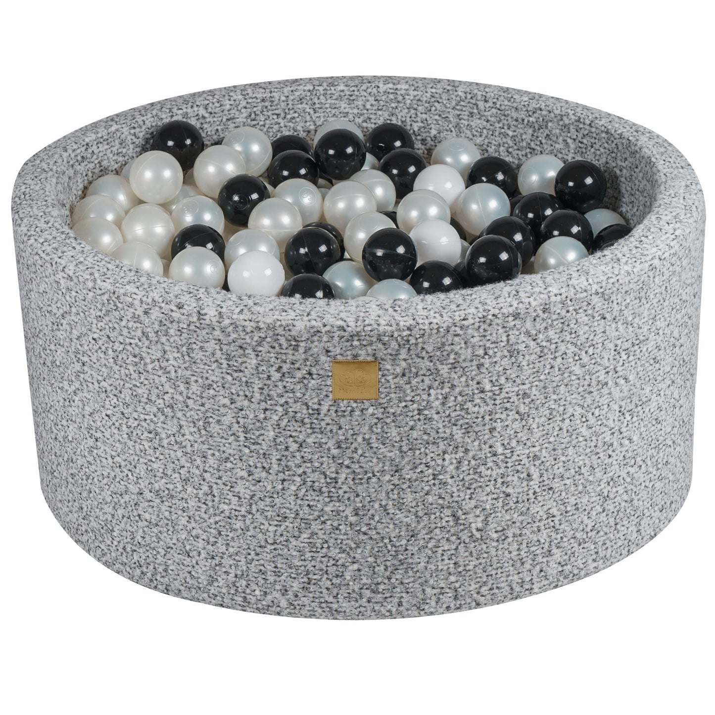 Ronde ballenbak met 300 ballen, 90x40cm, Marled Grey, Boucle