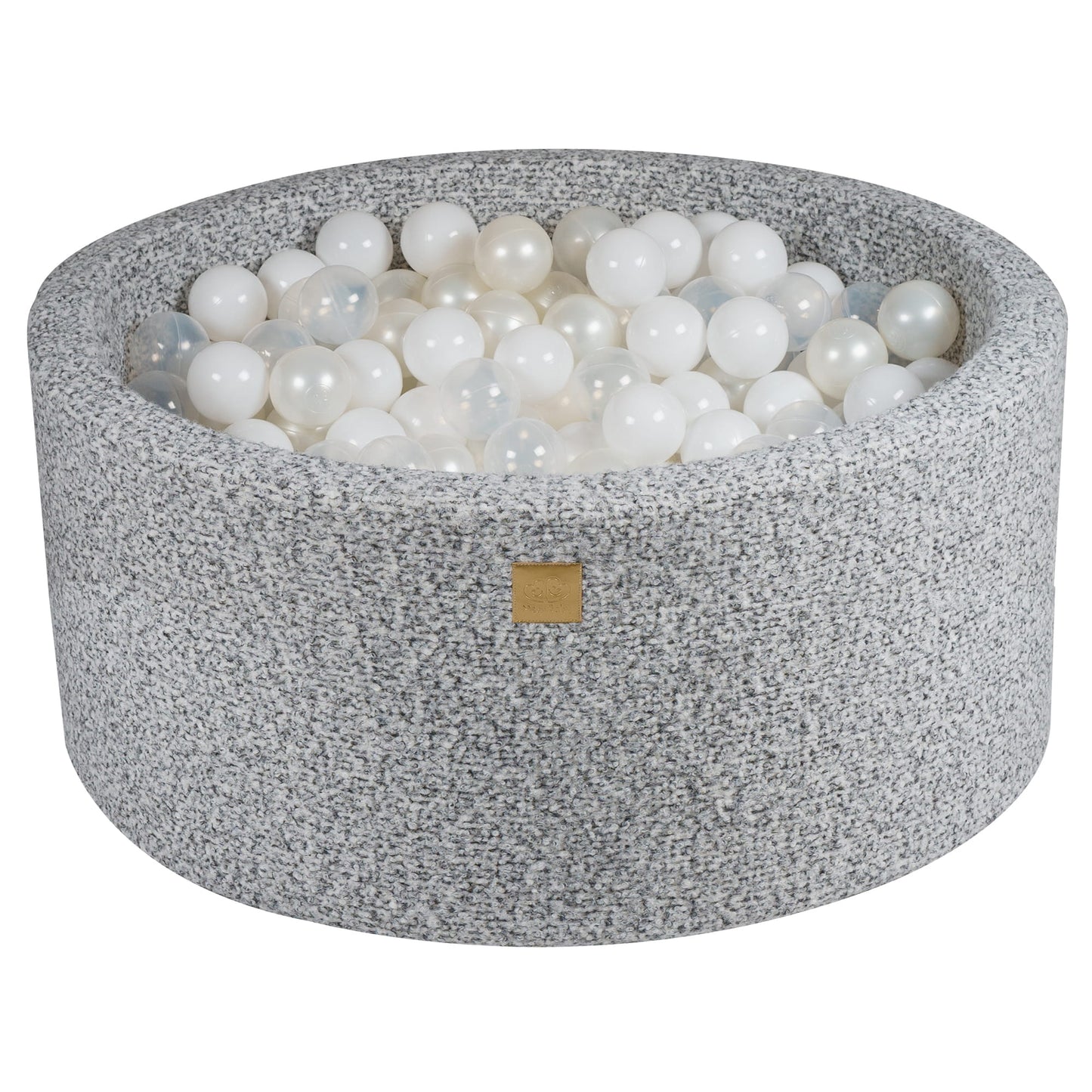 Ronde ballenbak met 300 ballen, 90x40cm, Marled Grey, Boucle