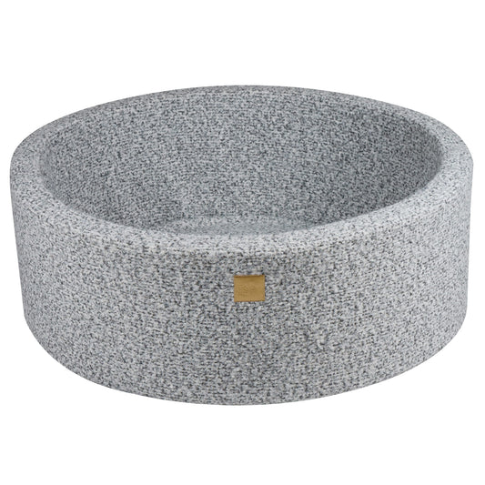 Ronde ballenbak zonder ballen, 90x30cm, Marled Grey, Boucle