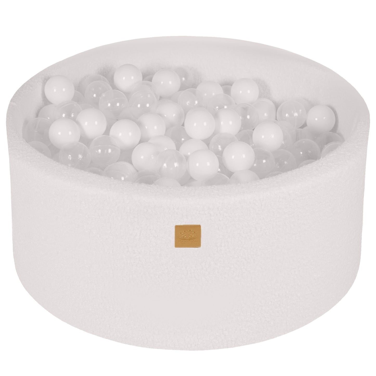 Ronde ballenbak met 300 ballen, 90x40cm, Wit, Boucle