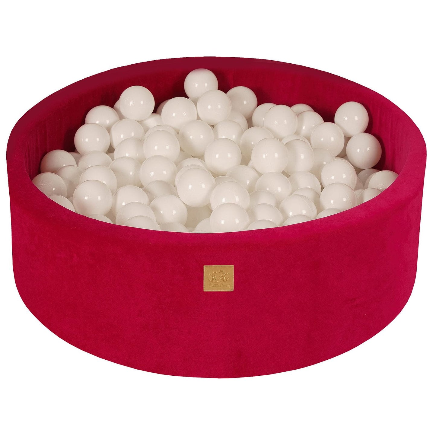 Ronde ballenbak met 200 ballen, 90x30cm, Magenta, Fluweel