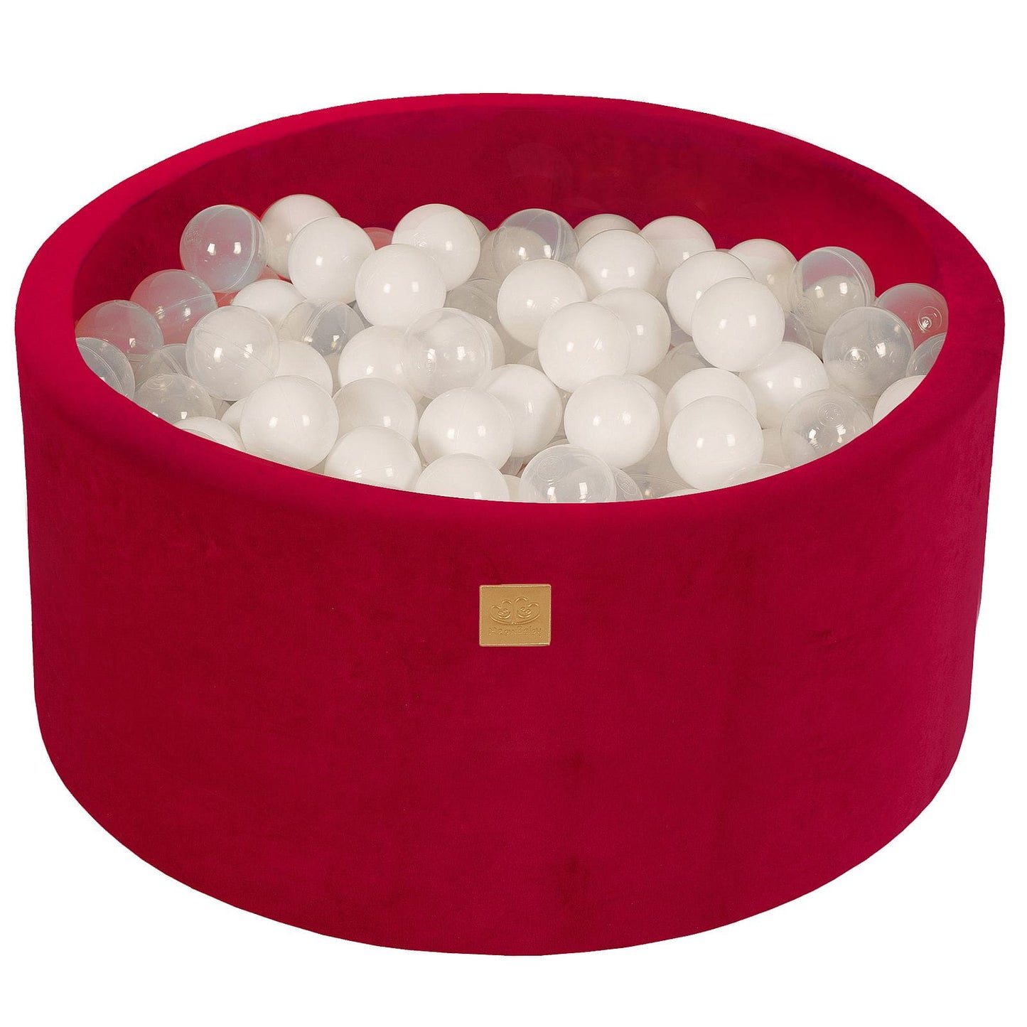 Ronde ballenbak met 300 ballen, 90x40cm, Magenta, Fluweel