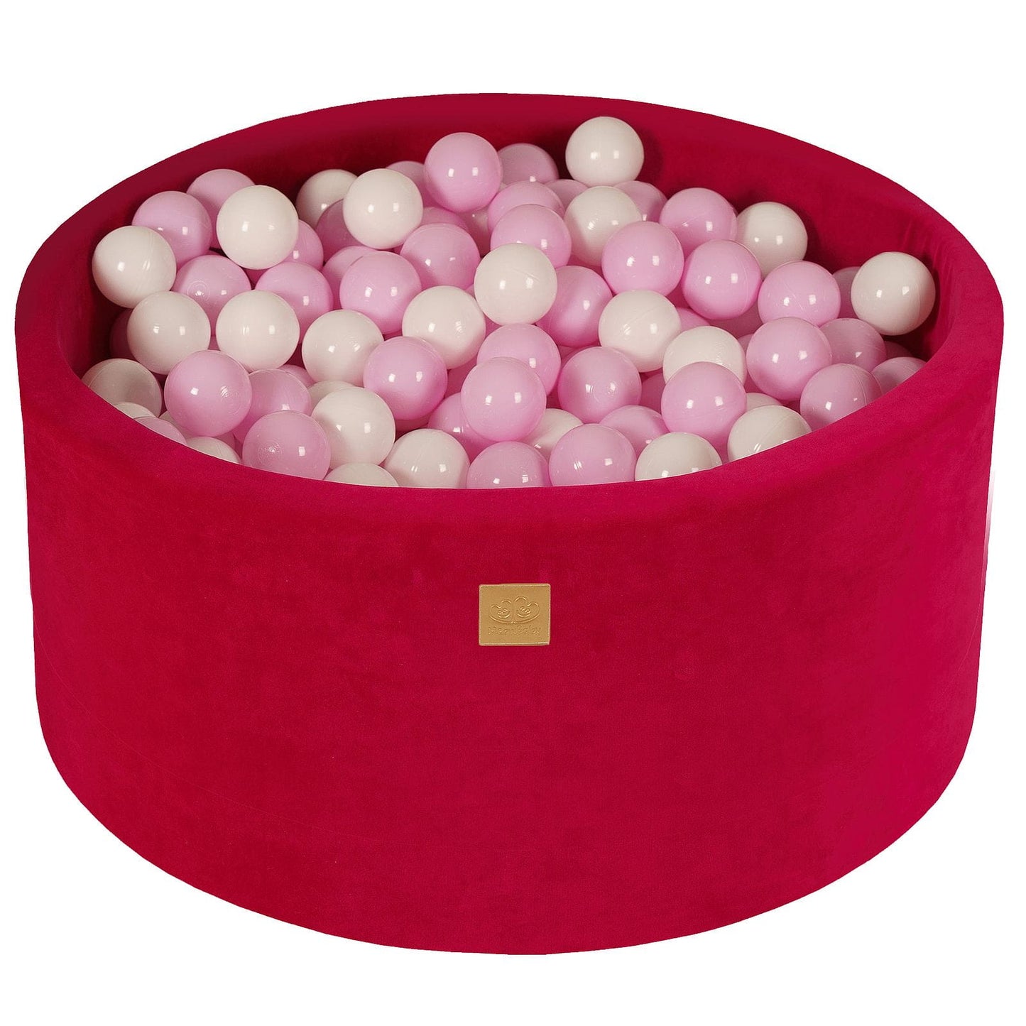 Ronde ballenbak met 300 ballen, 90x40cm, Magenta, Fluweel