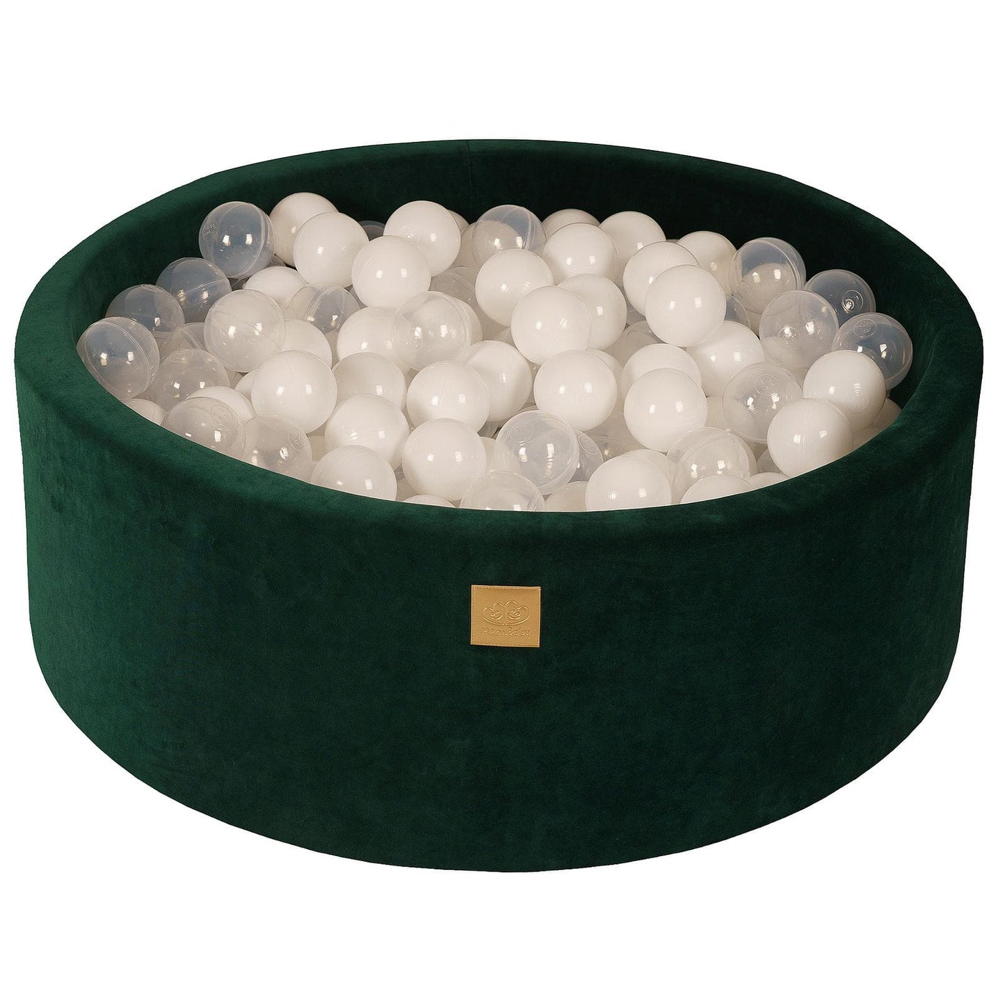 Ronde ballenbak met 200 ballen, 90x30cm, donkergroen, fluweel