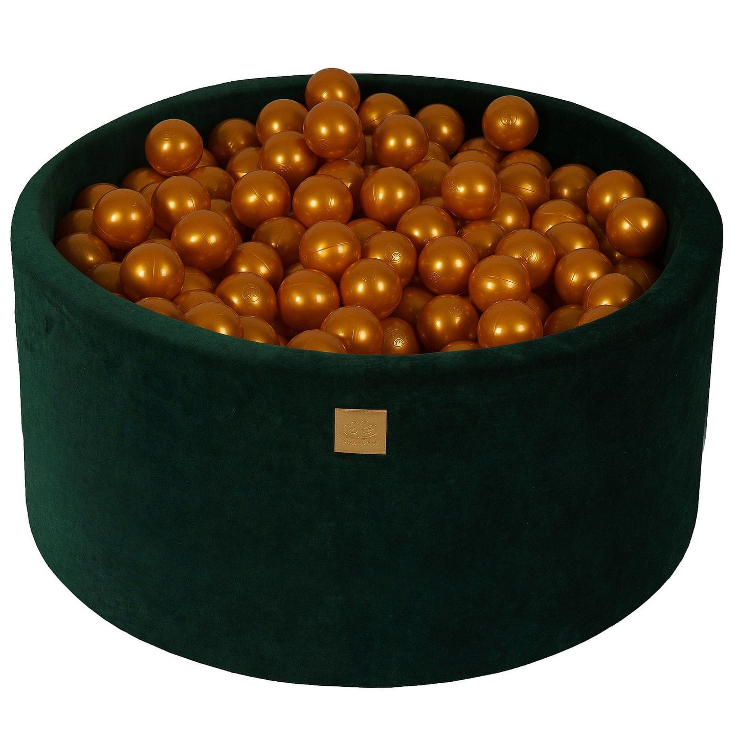 Ronde ballenbak met 300 ballen, 90x40cm, donkergroen, fluweel