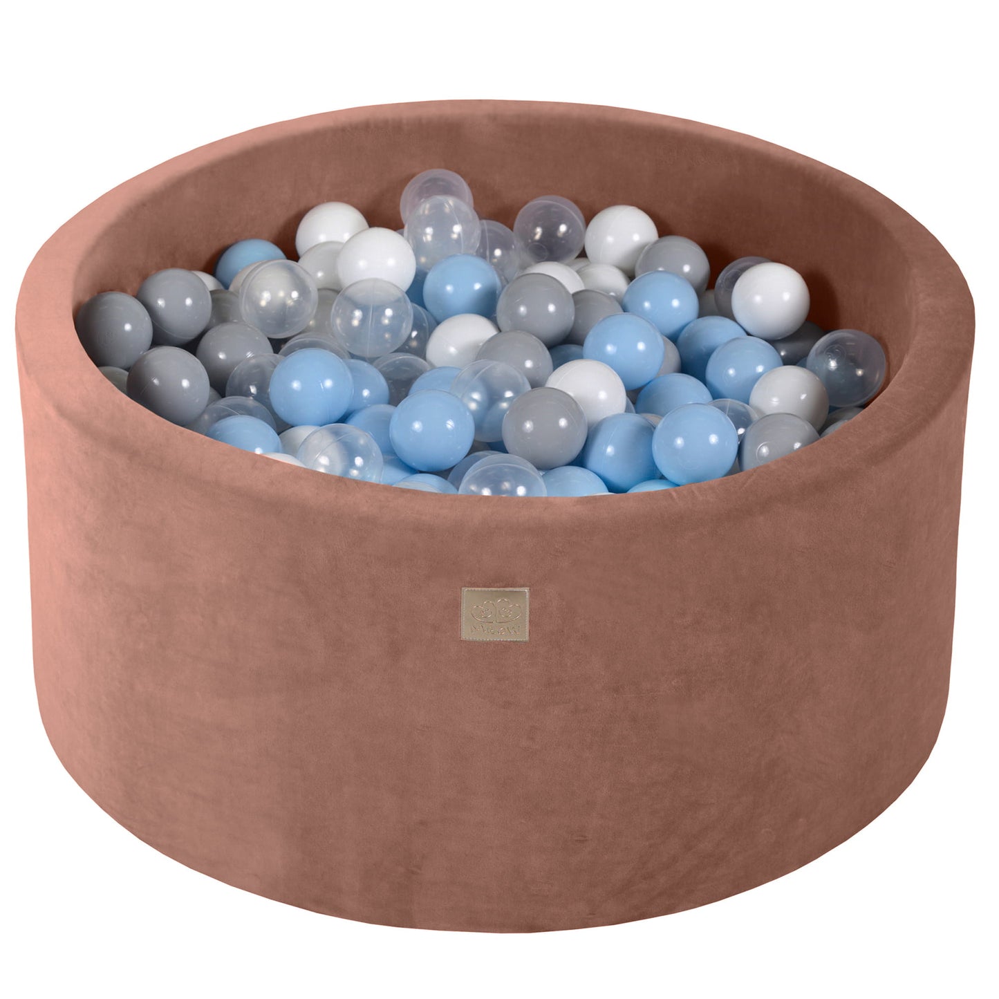 Ronde ballenbak met 300 ballen, 90x40cm, Beige, Fluweel