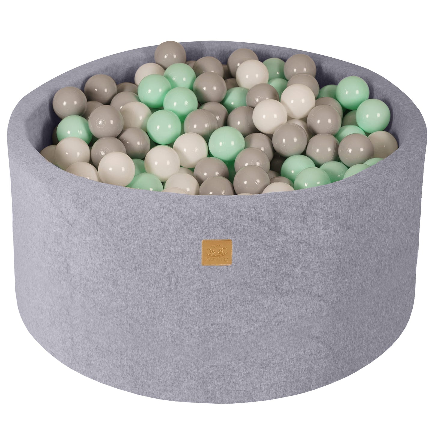 Ronde ballenbak met 300 ballen, 90x40cm, lichtgrijs, fluweel