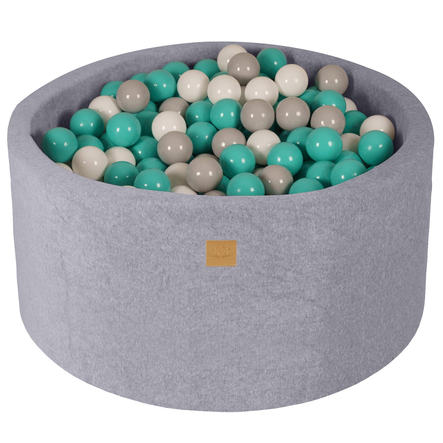 Ronde ballenbak met 300 ballen, 90x40cm, lichtgrijs, fluweel