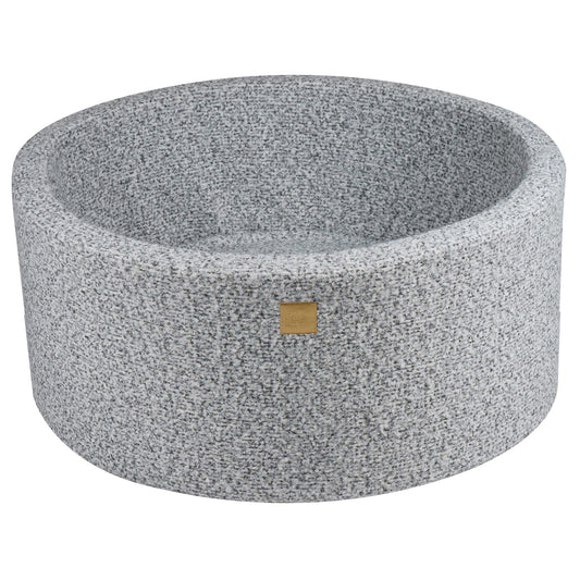 Ronde ballenbak zonder ballen, 90x40cm, Marled Grey, Boucle