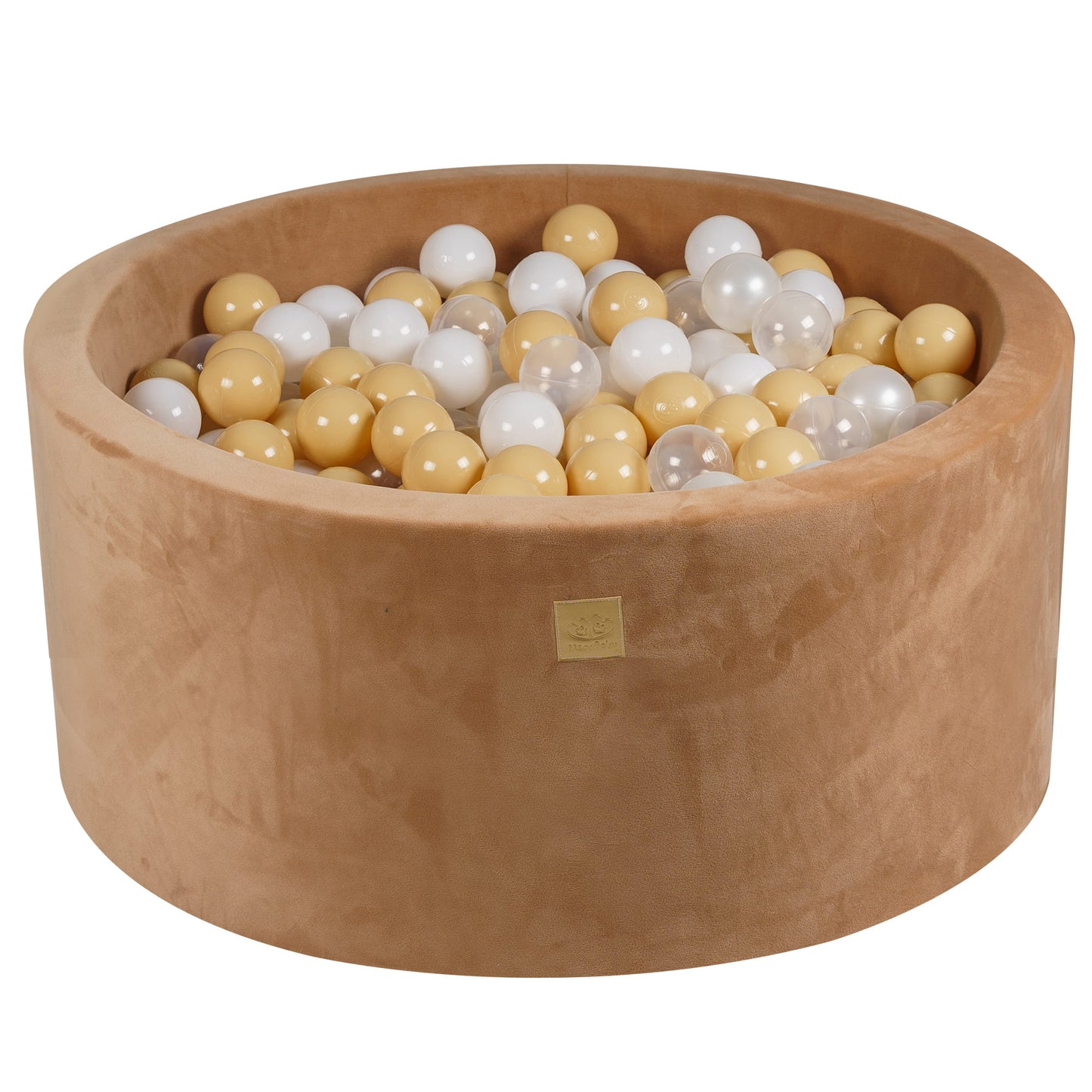 Ronde ballenbak met 300 ballen, 90x40cm, Carmel, Supersoft Velvet