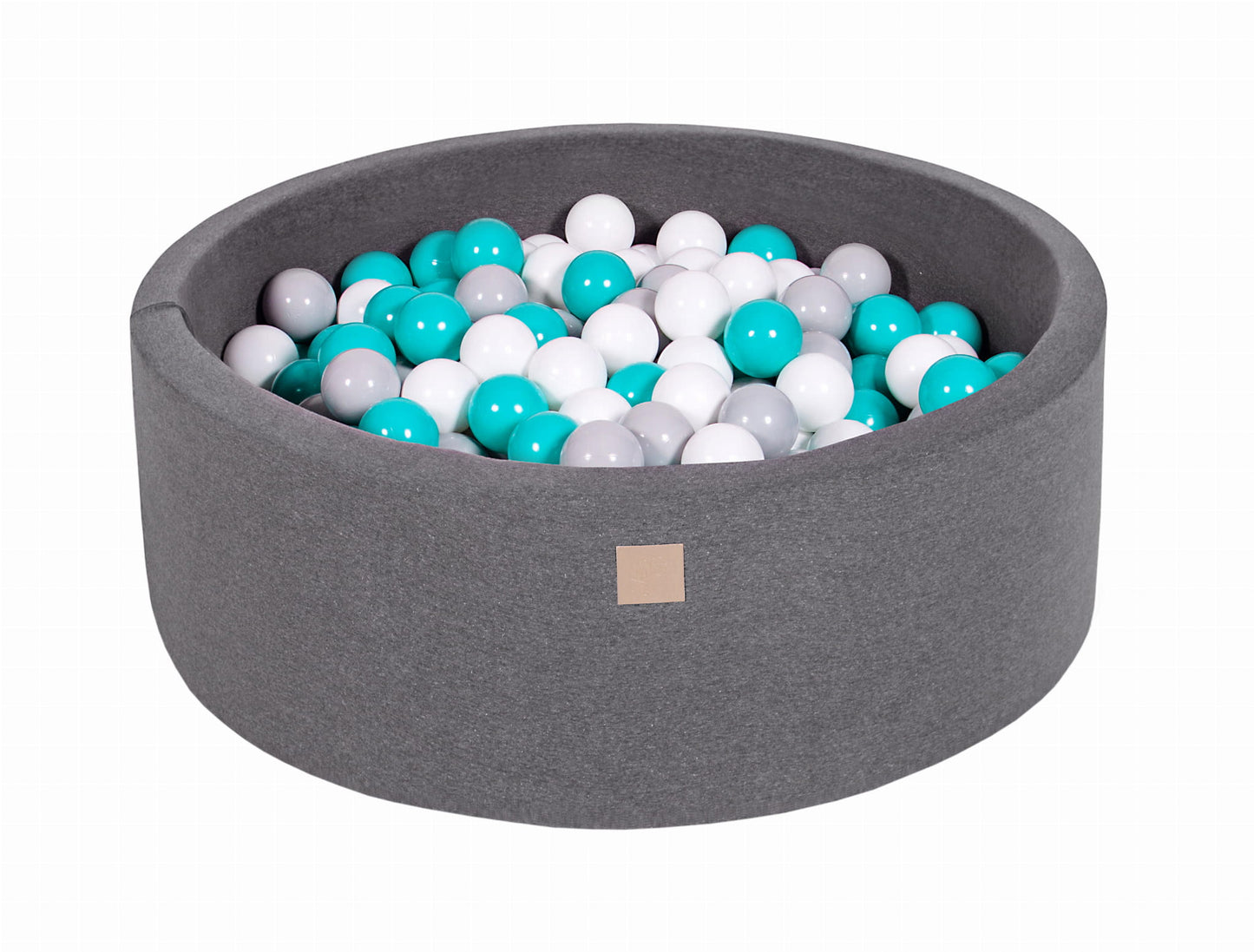 Round ball pit with 200 balls, 90x30cm, dark gray, cotton