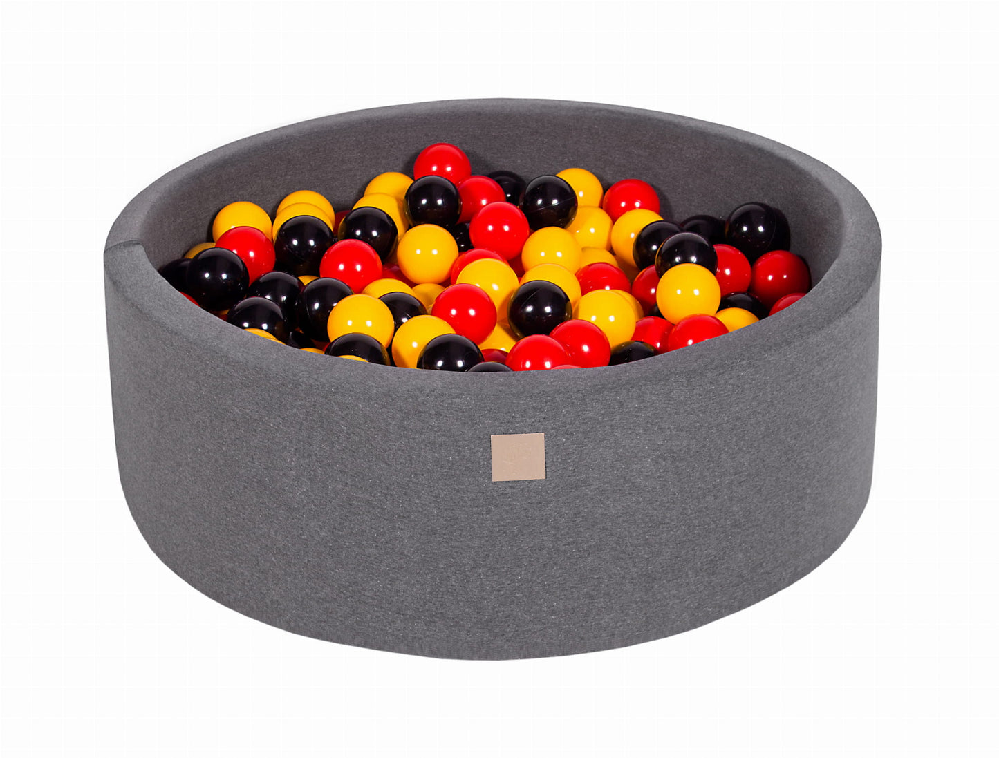 Round ball pit with 200 balls, 90x30cm, dark gray, cotton