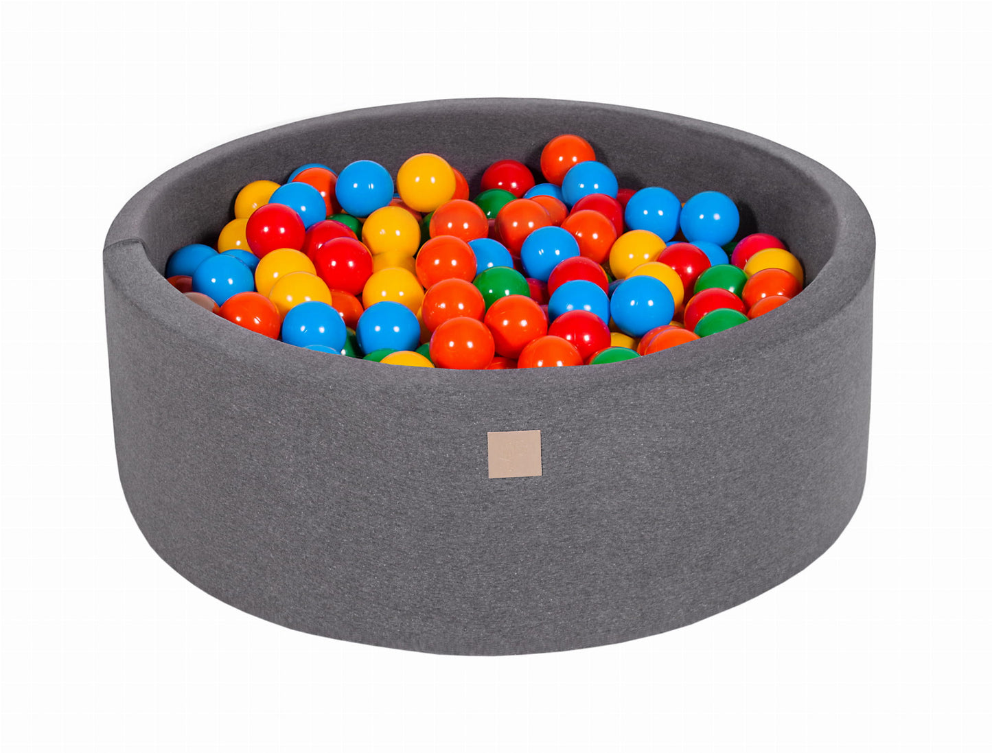 Ronde ballenbak met 200 ballen, 90x30cm, donkergrijs, katoen