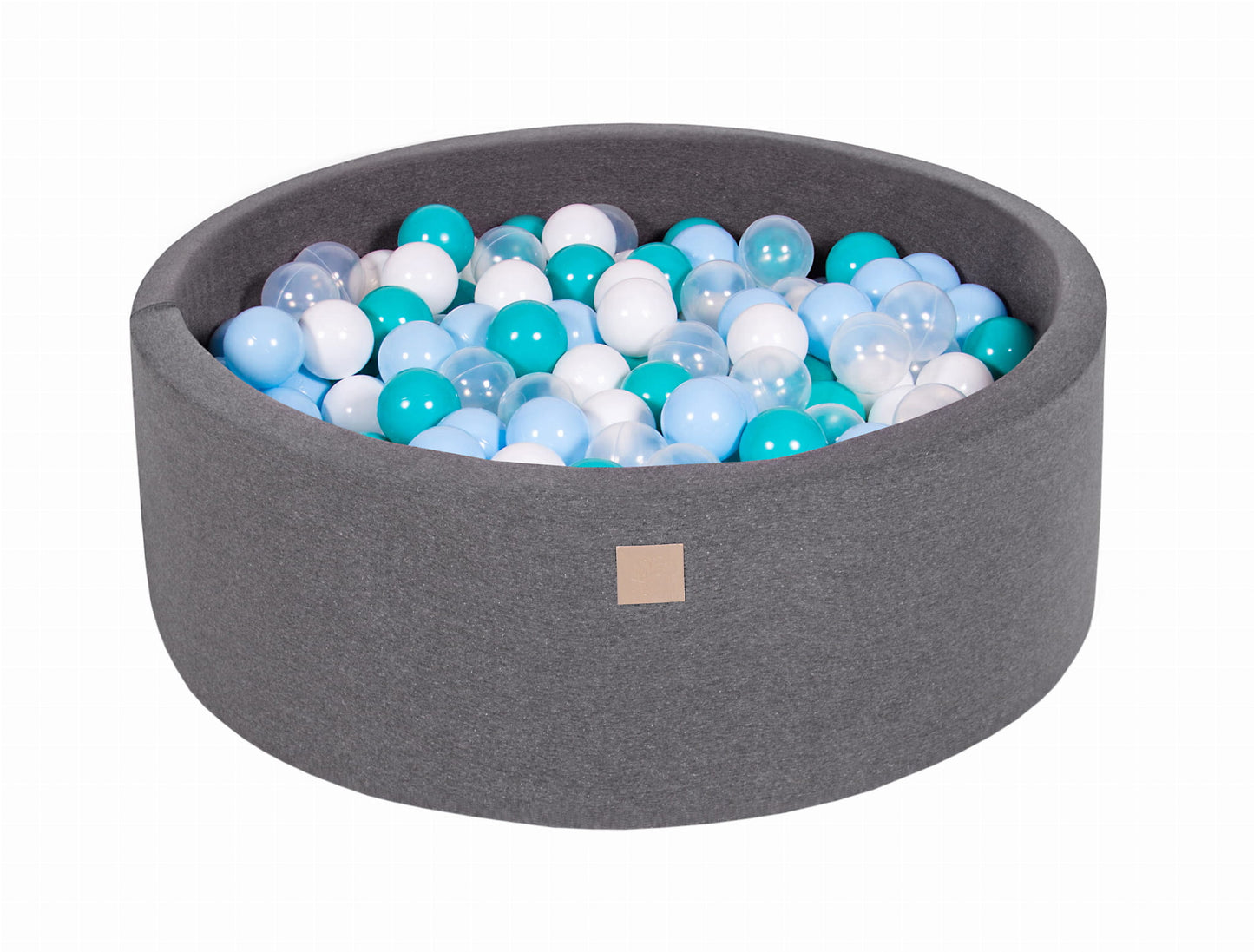 Round ball pit with 200 balls, 90x30cm, dark gray, cotton