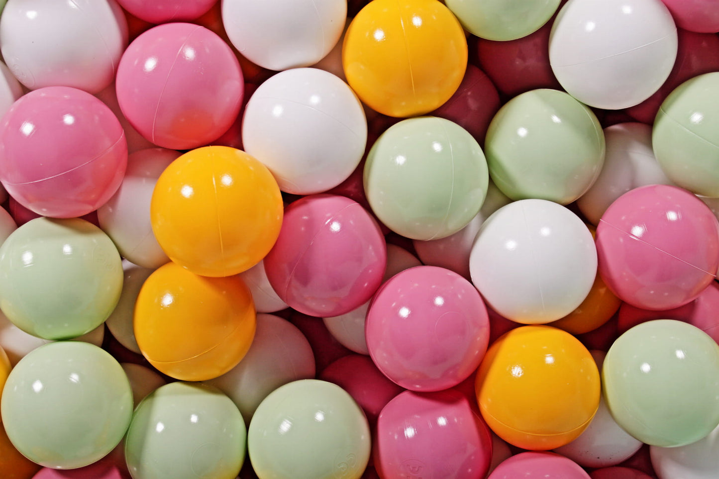 Baby Foam Round Ball Pit 90x30cm with 200 Balls 7cm Certified, Cotton, Mint: White/Light Green/Light Pink/Yellow