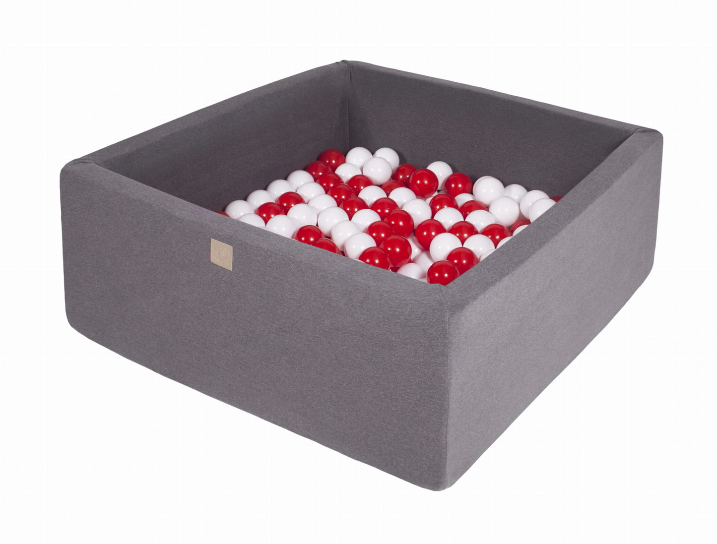 Square Ball Pit with 400 balls, 110x110x40cm, Dark Grey, Cotton