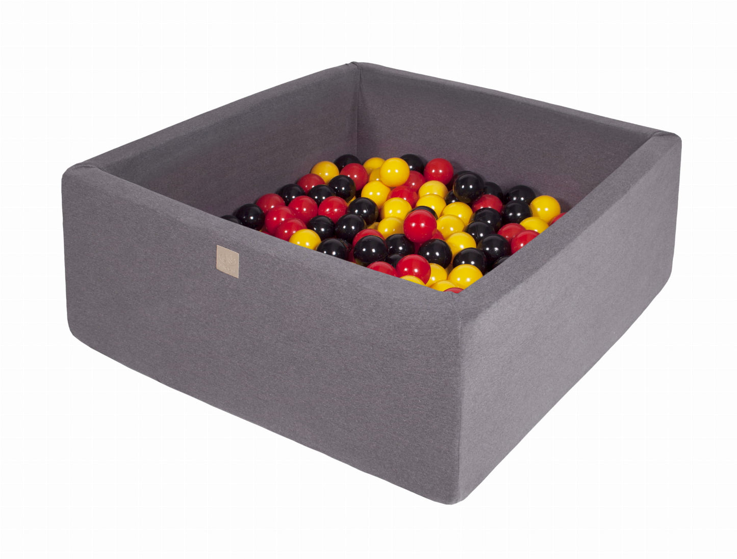 Square Ball Pit with 400 balls, 110x110x40cm, Dark Grey, Cotton