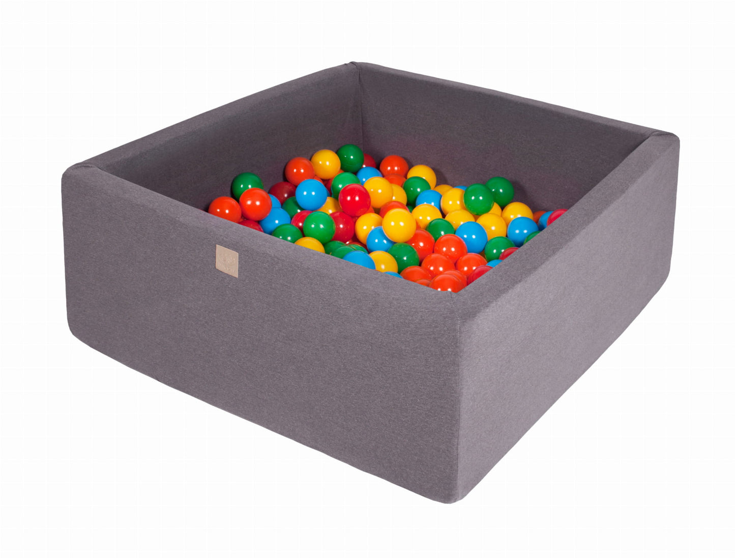 Square Ball Pit with 400 balls, 110x110x40cm, Dark Grey, Cotton