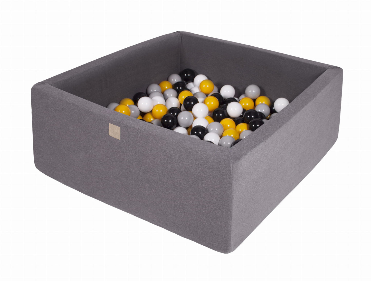 Square Ball Pit with 400 balls, 110x110x40cm, Dark Grey, Cotton