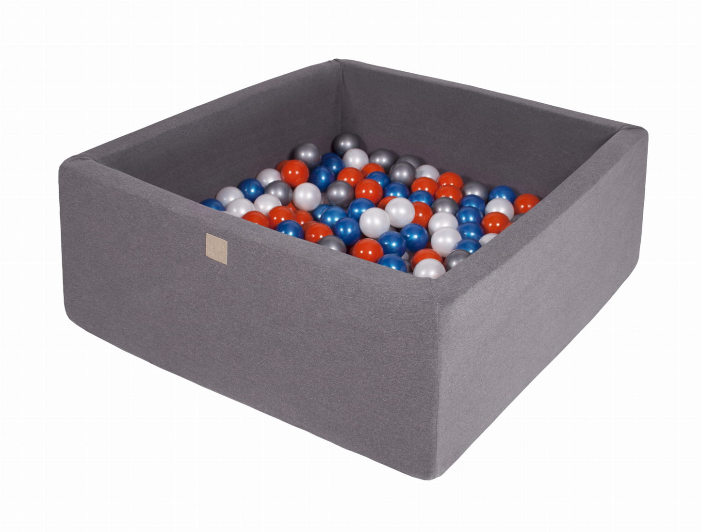 Square Ball Pit with 400 balls, 110x110x40cm, Dark Grey, Cotton