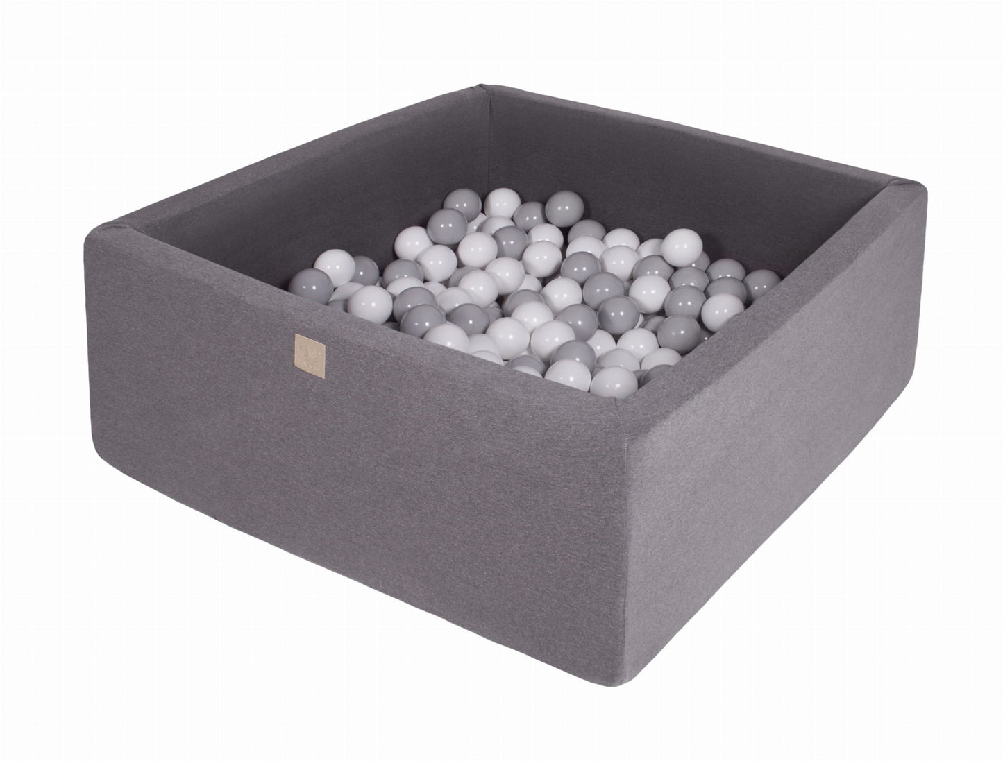 Square Ball Pit with 400 balls, 110x110x40cm, Dark Grey, Cotton