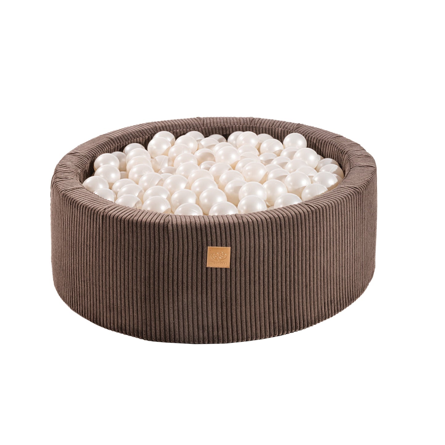 Round Ball Pit with 200 balls, 90x30cm, Brown, Aesthetic