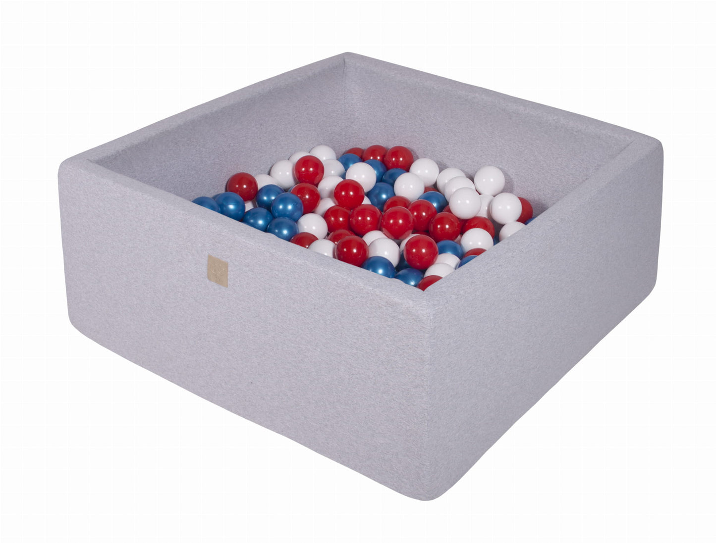 Square Ball Pit with 400 balls, 110x110x40cm, Light Grey, Cotton