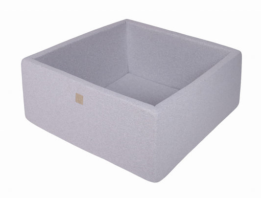 Square Ball Pit without balls, 90x90x40cm, Light Grey, Cotton