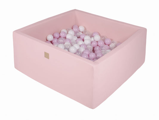 Square Ball Pit without balls, 110x110x40cm, Light Grey, Cotton