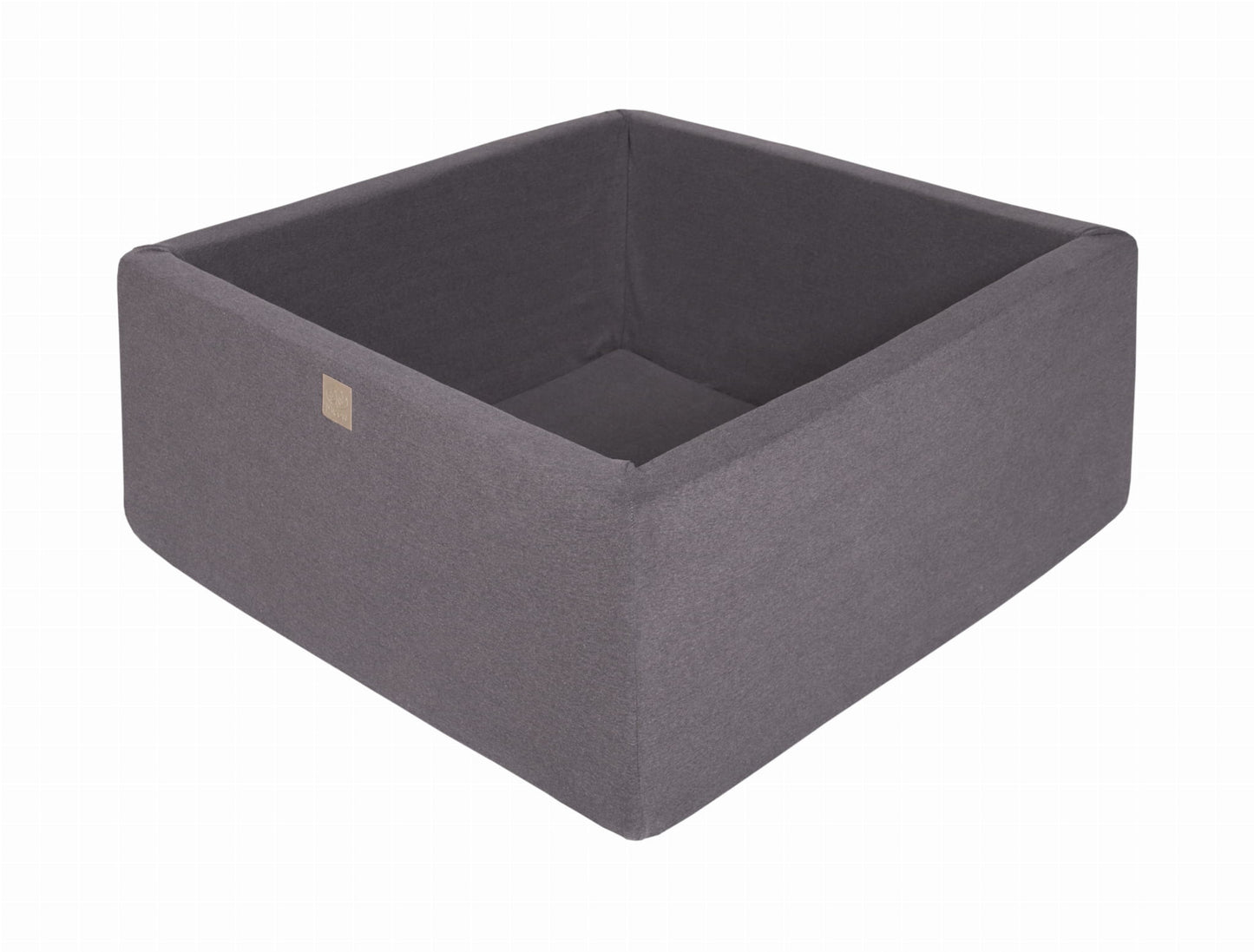 Square Ball Pit without balls, 90x90x40cm, Dark Grey, Cotton