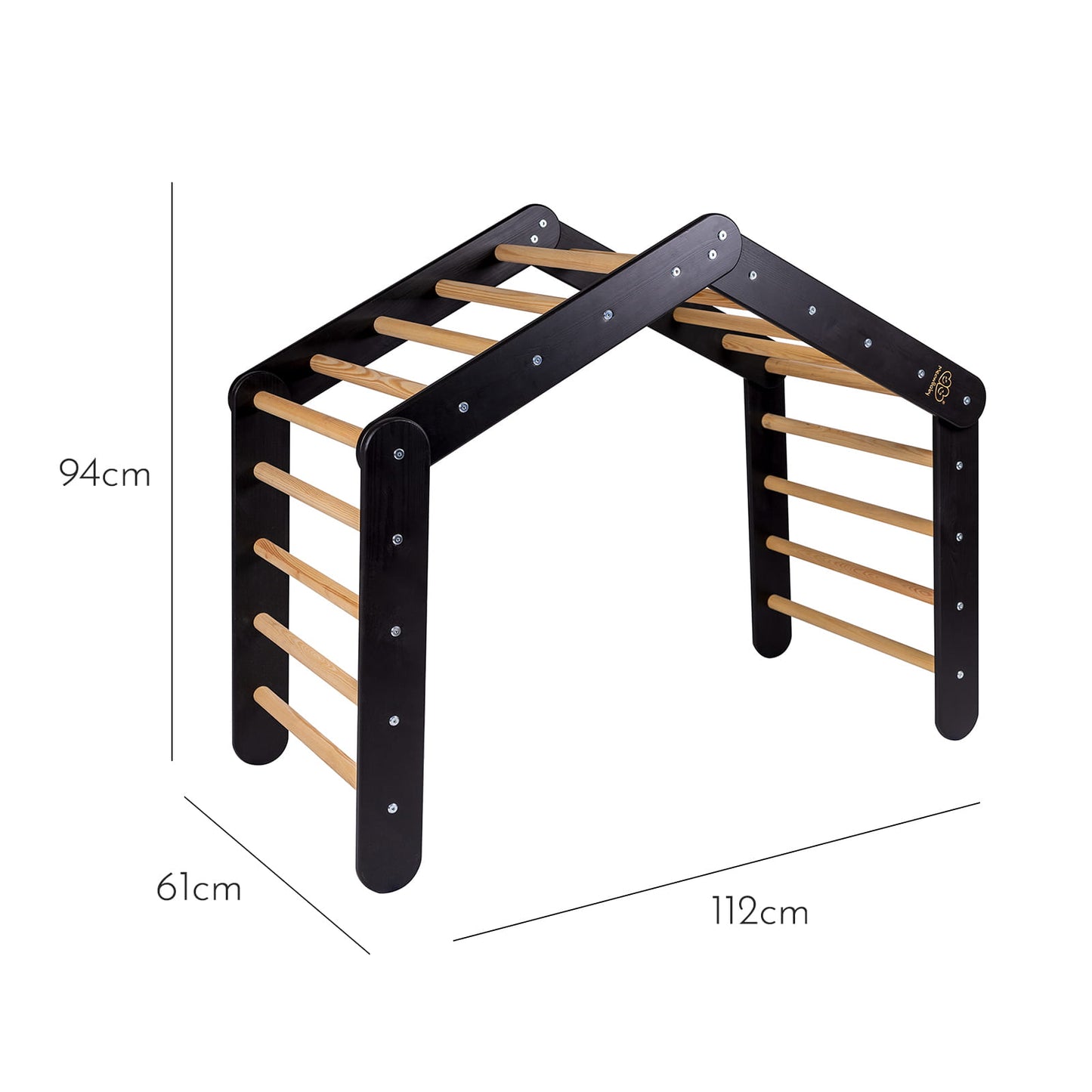 Montessori Climbing Ladder Large House with Tent -Black-Frame