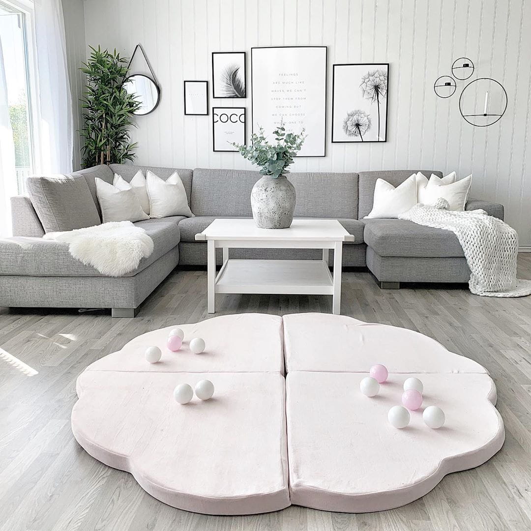 Montessori Baby Speelmat - Bloem - Roze