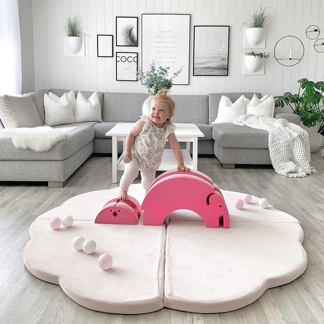 Montessori Baby Speelmat - Bloem - Roze