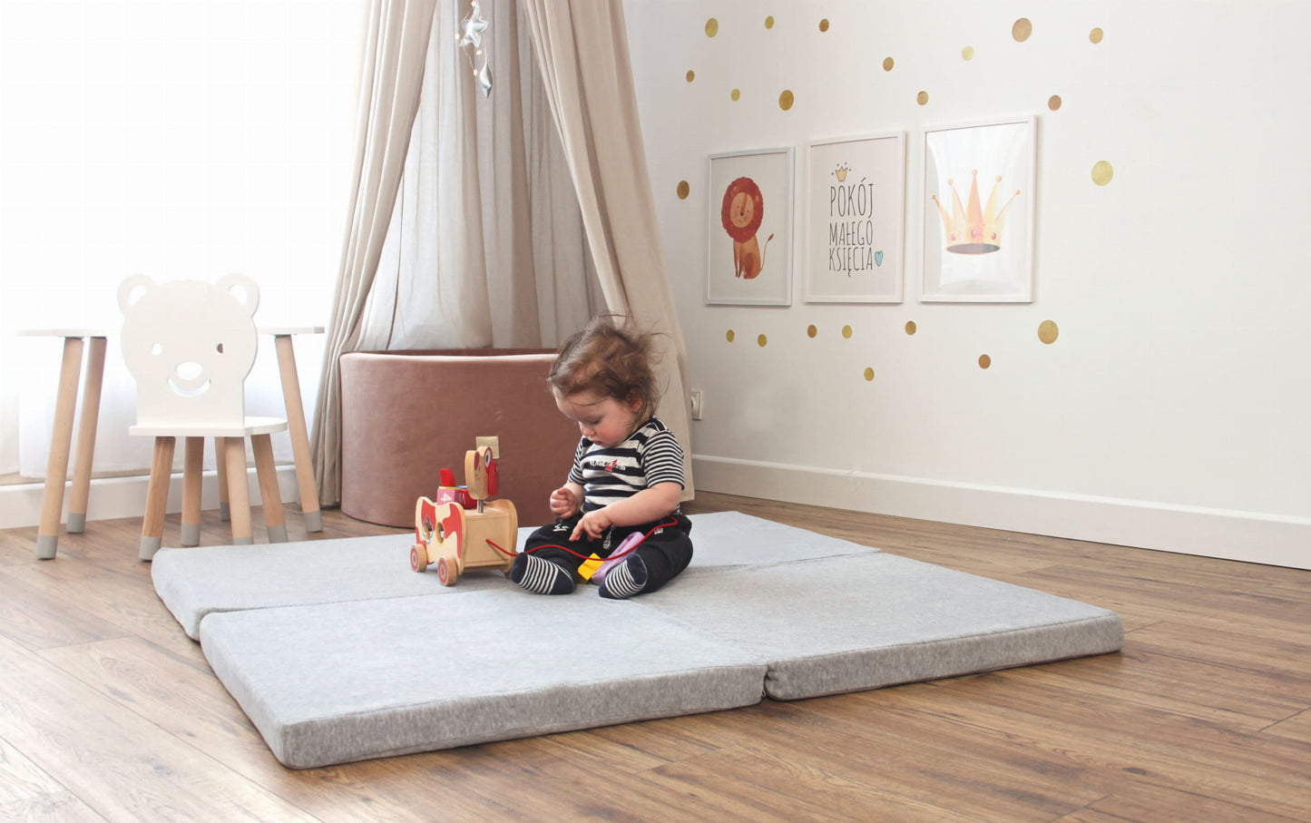 Montessori Baby Playmat - Square - Grey