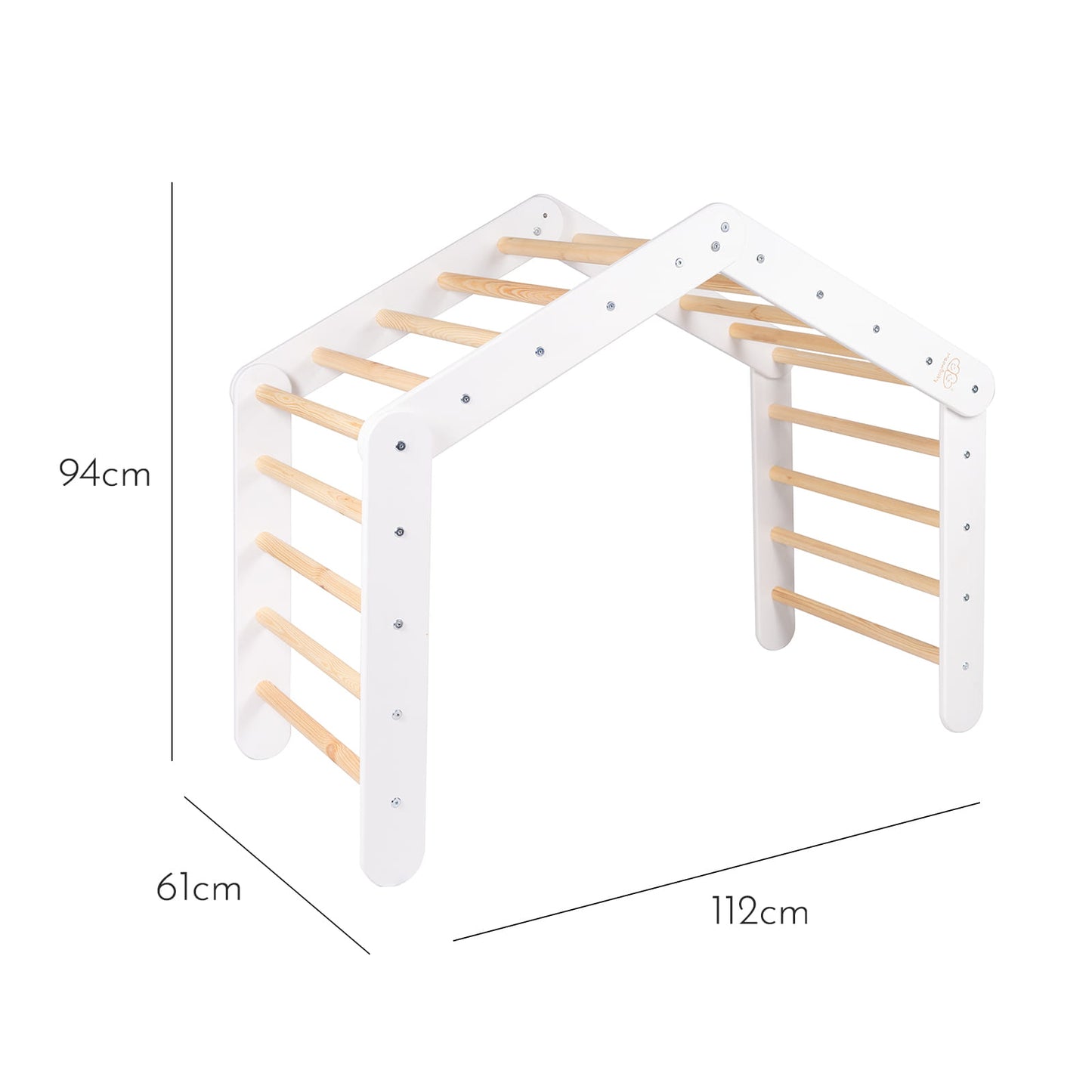 Montessori Climbing Ladder Large House with Tent - White Frame