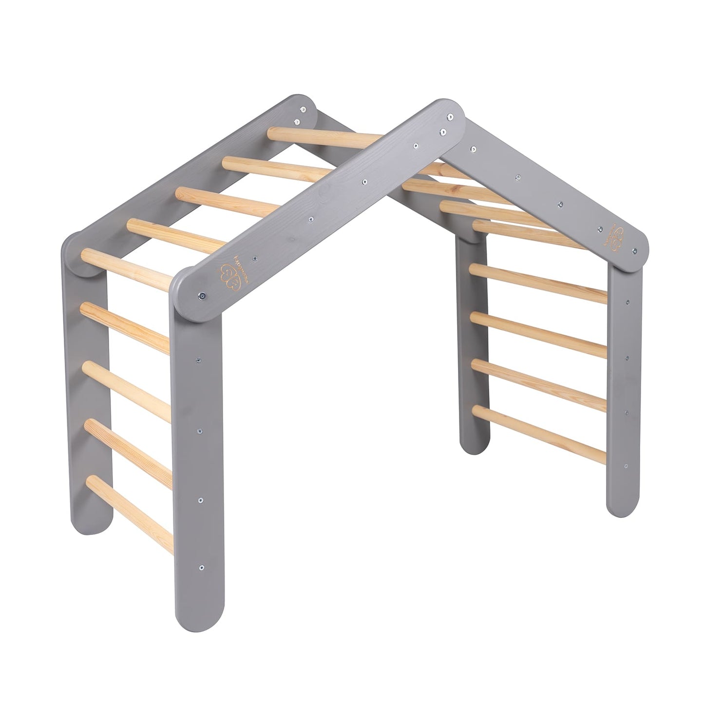 Montessori Climbing Ladder Large House with Tent - Gray - Blue