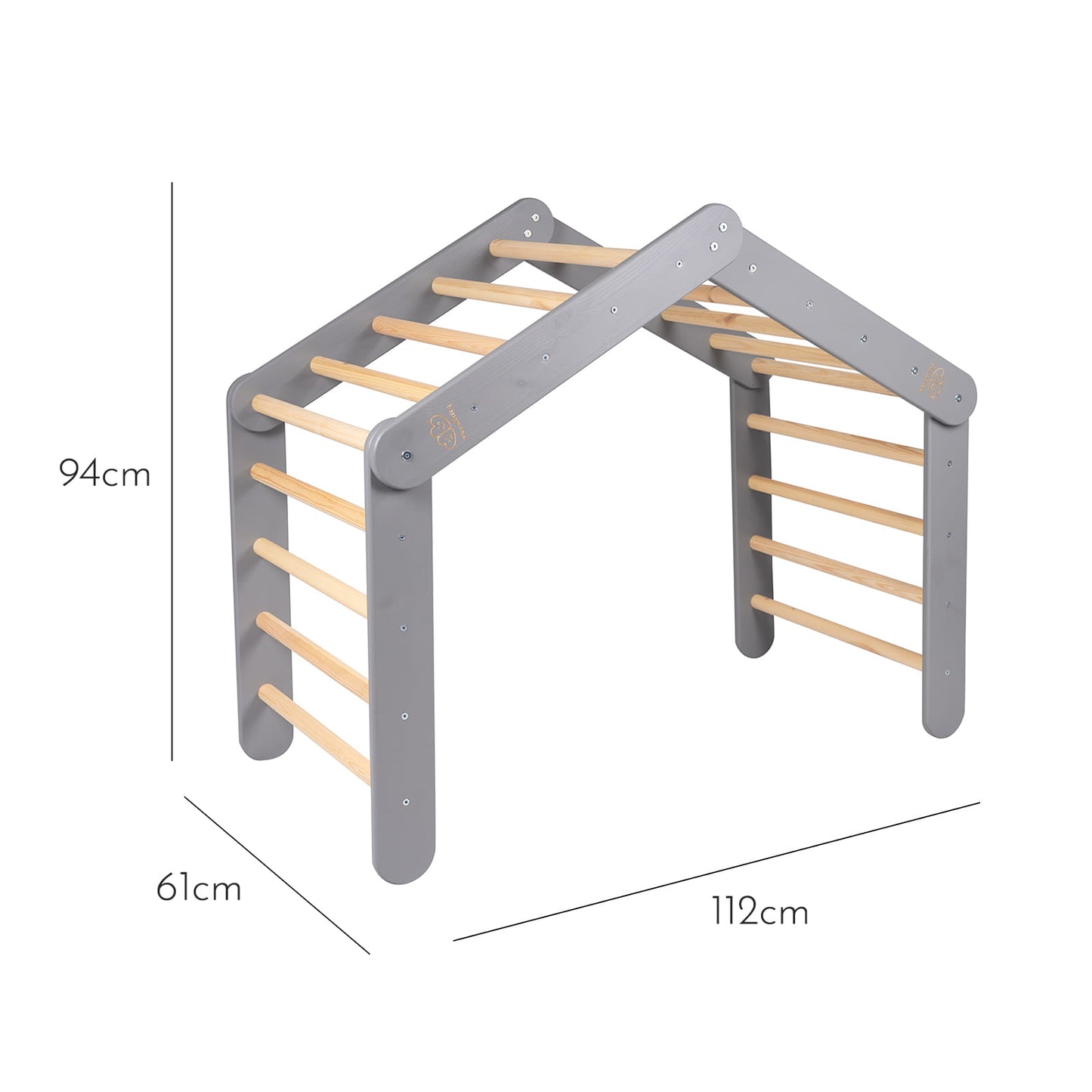 Montessori Climbing Ladder Large House with Tent - Gray - Blue