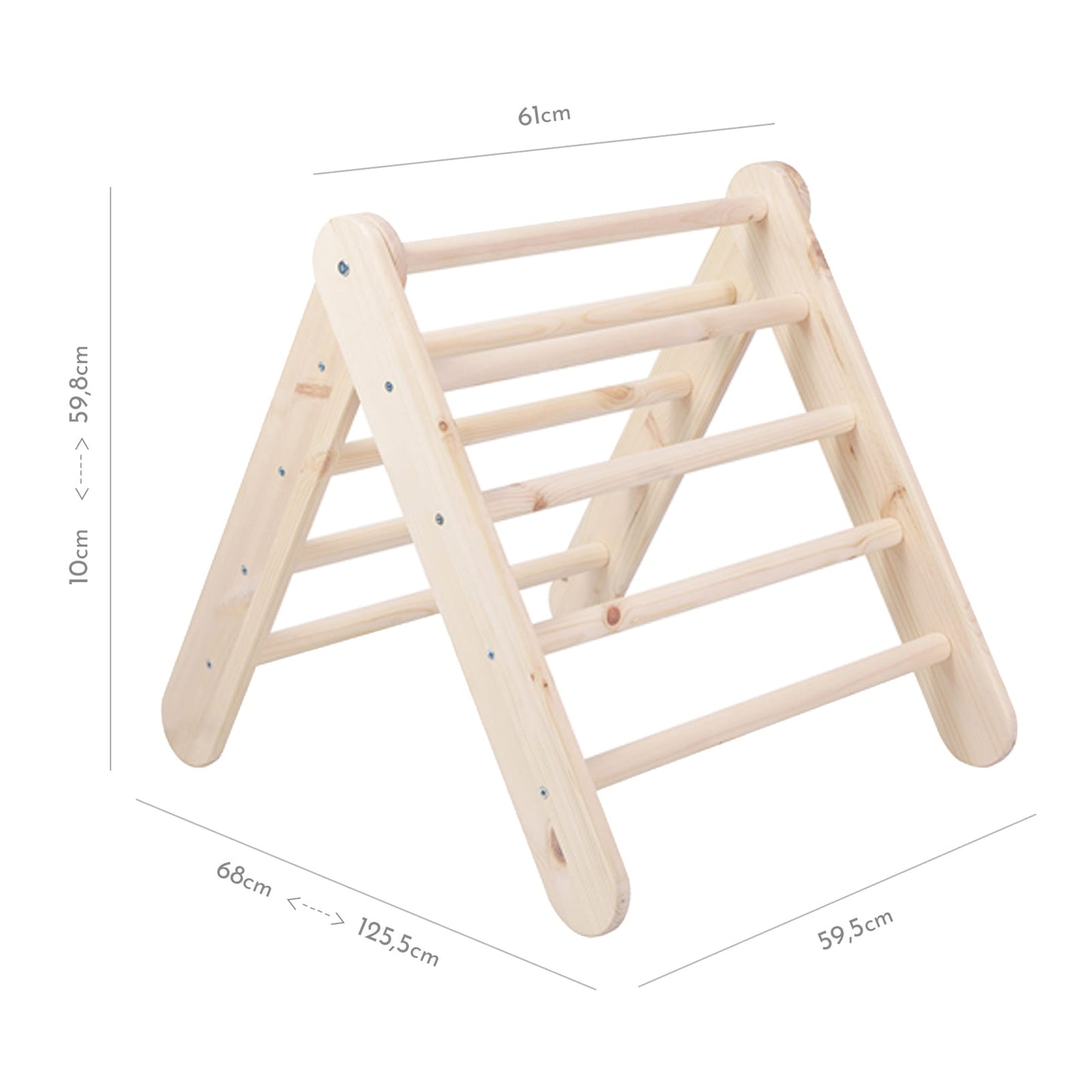 Montessori Klimladder Groot Huis met Tent - Hout - Blauw