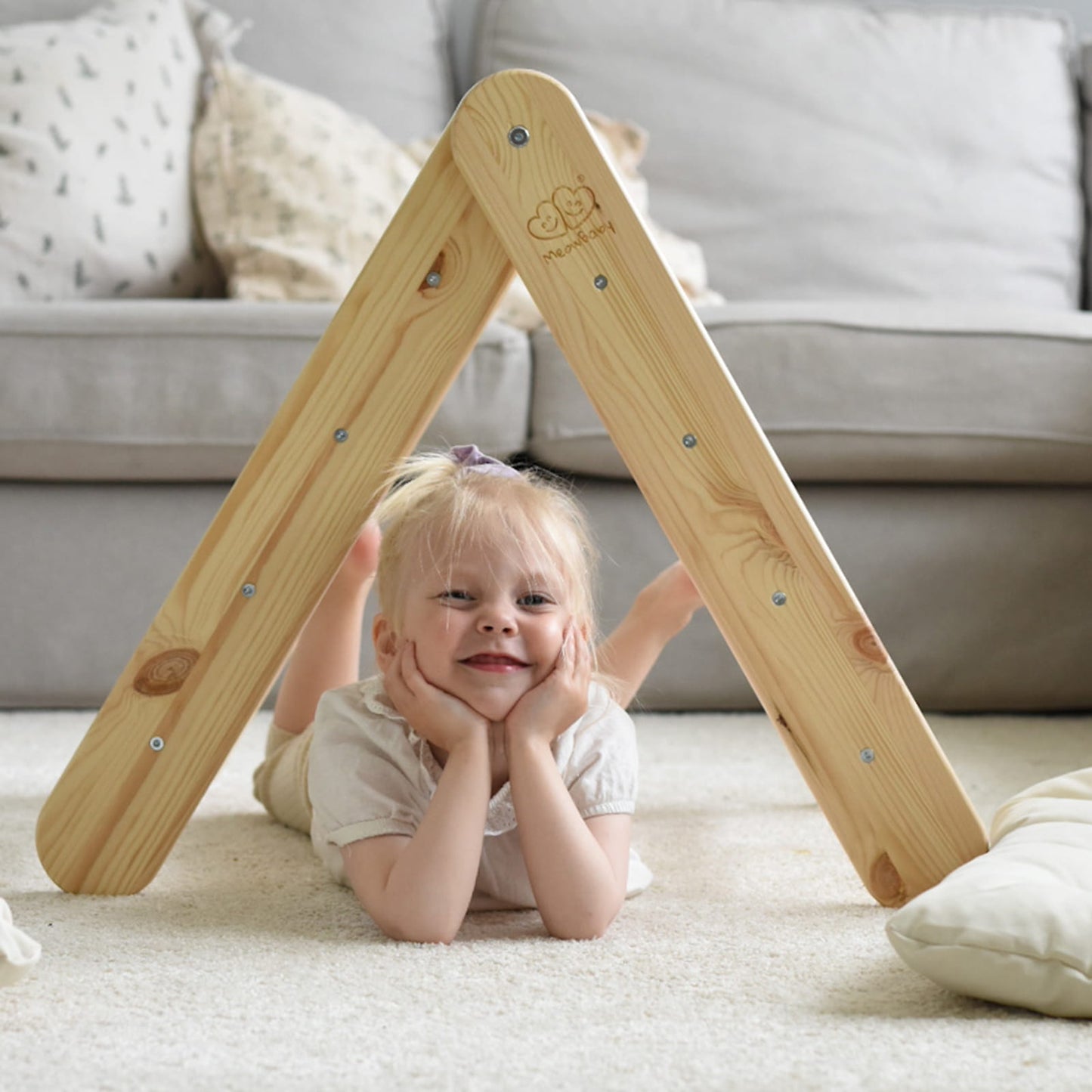 Montessori Climbing Frame 2in1 Ladder and Slide - Wood